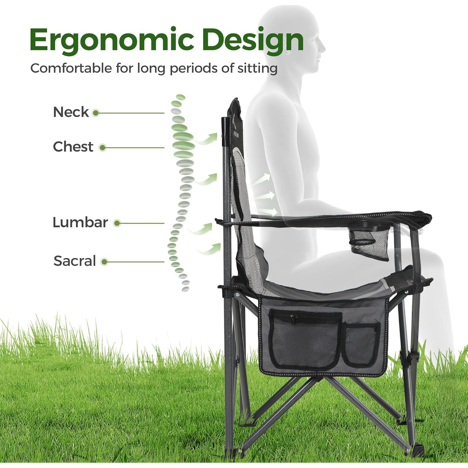 Silla Plegable de Camping Alpha Camp E01CC01010020 350 kg