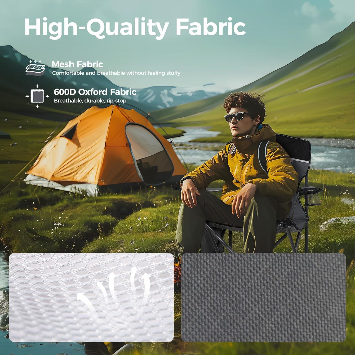 Silla Plegable de Camping Alpha Camp E01CC01010020 350 kg