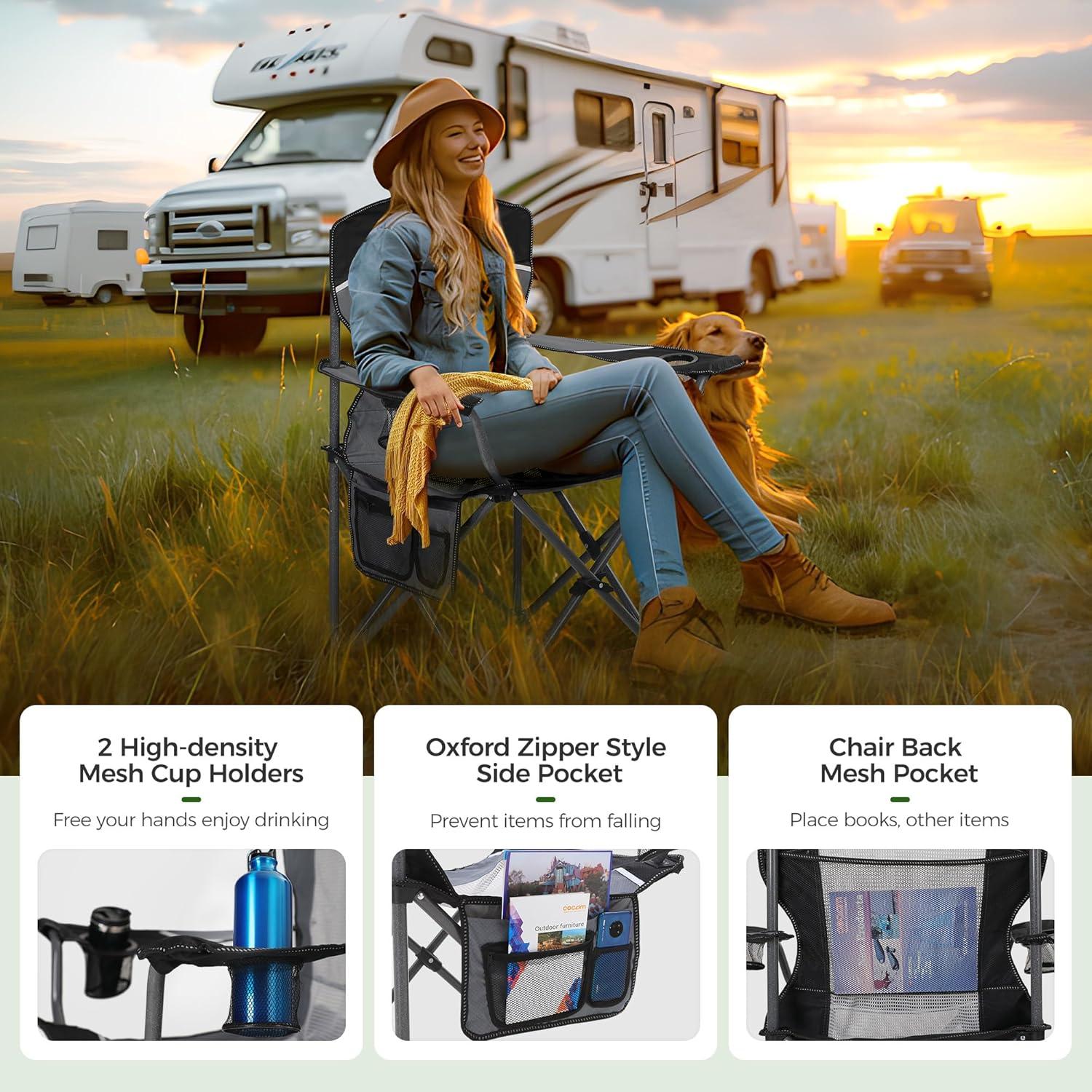 Silla Plegable de Camping Alpha Camp E01CC01010020 350 kg