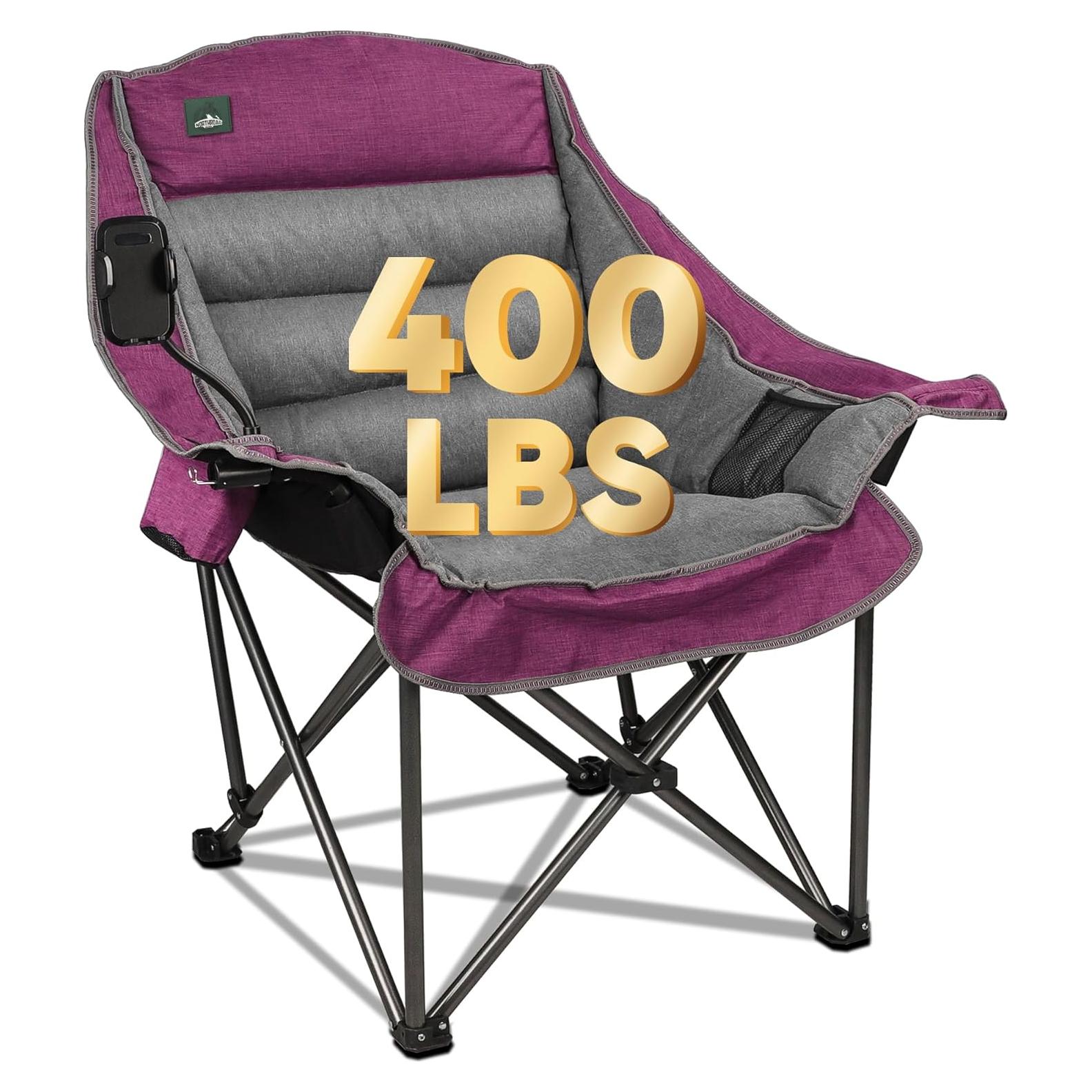 Silla de Camping Acolchada XL Northroad Plegable con Portavasos