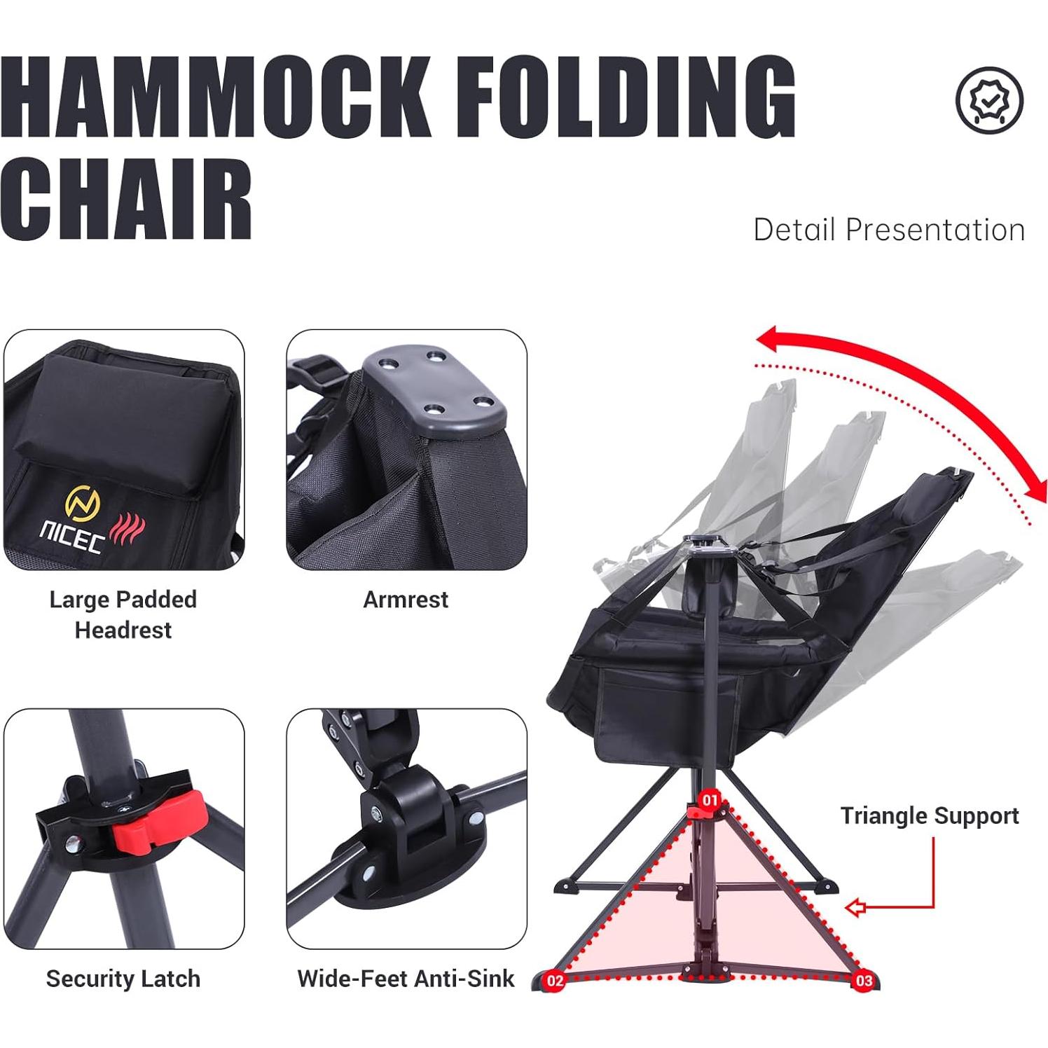 Silla de Camping Hamaca Calentada Nice C - Juego de 2