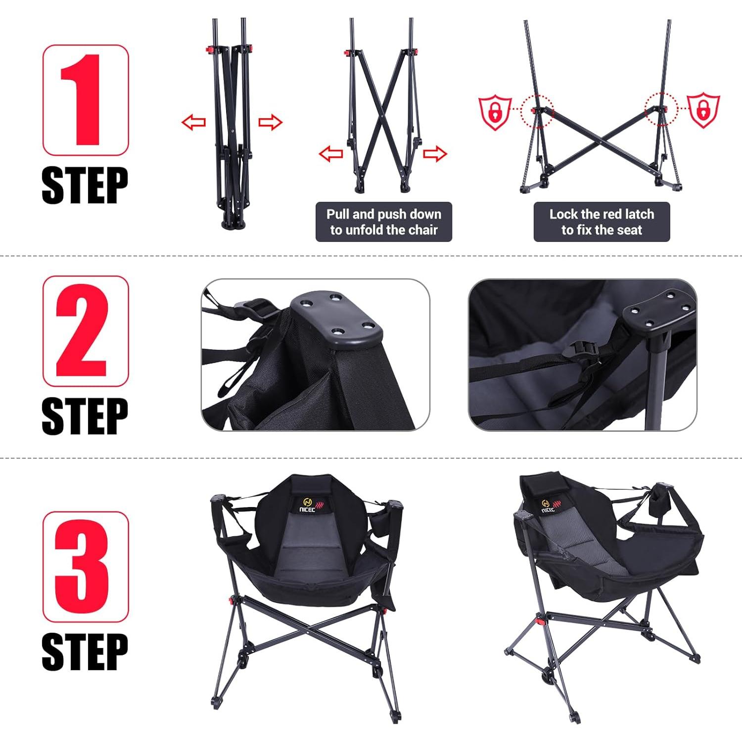 Silla de Camping Hamaca Calentada Nice C - Juego de 2