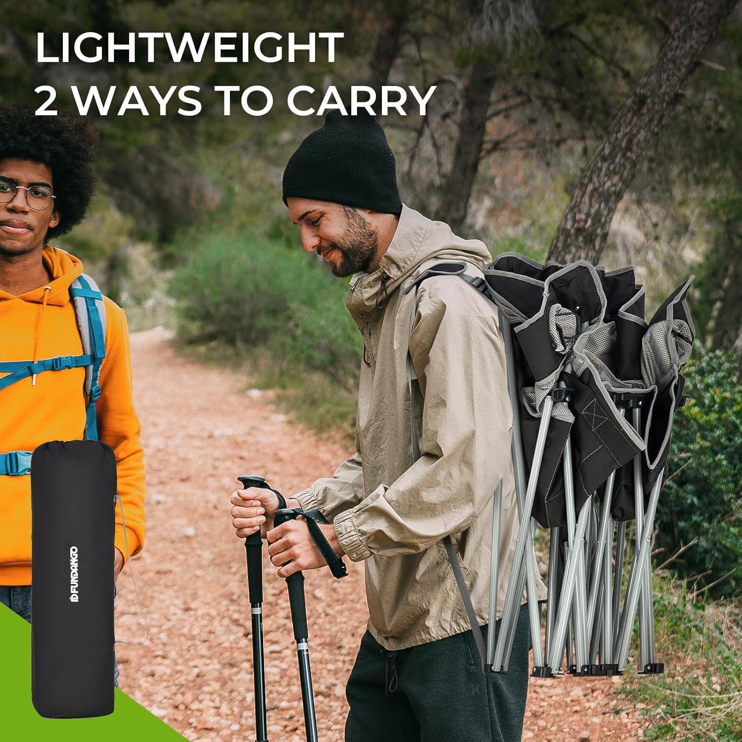 Silla de Camping Doble FUNDANGO 299kg Plegable con Cojín