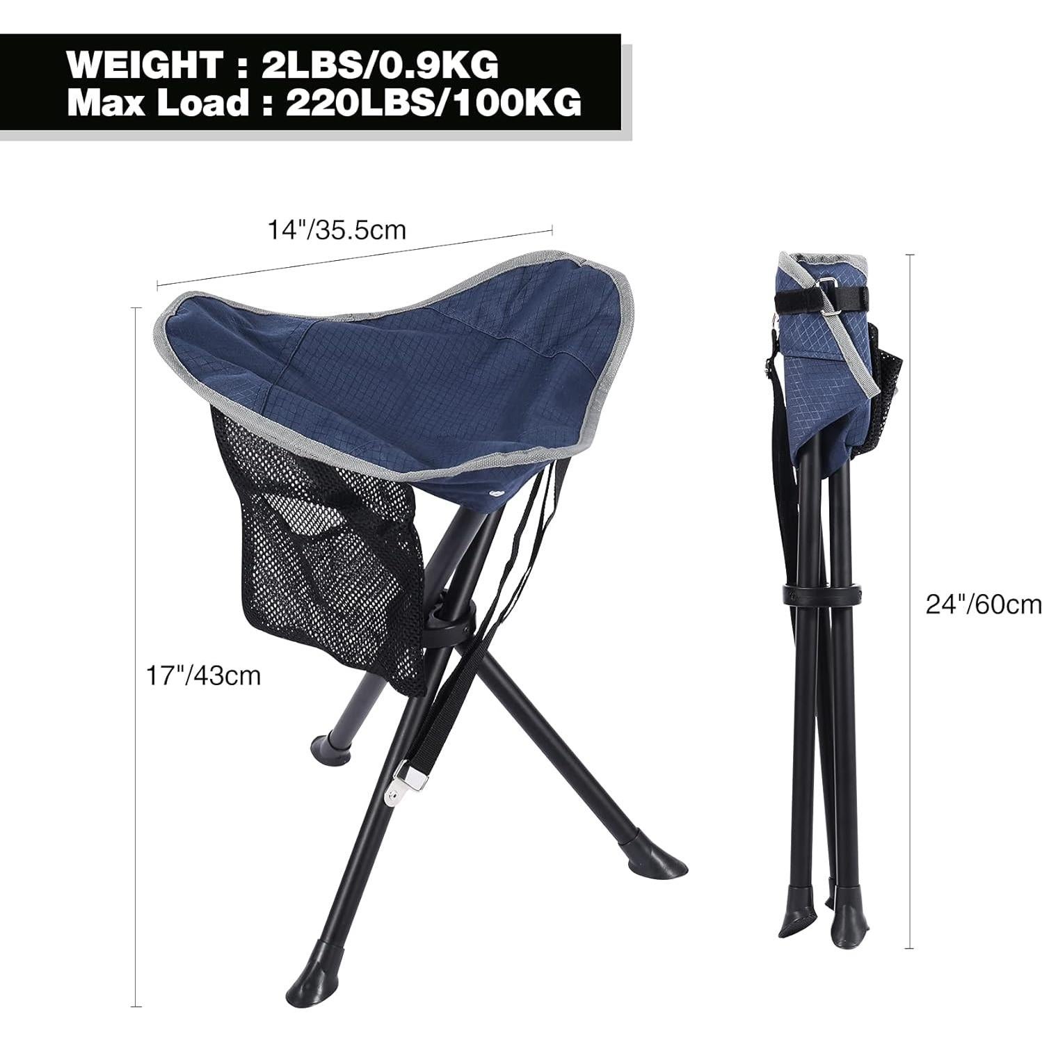 Taburetes de Camping Plegables REDCAMP 2 Paquetes Azul 100 kg