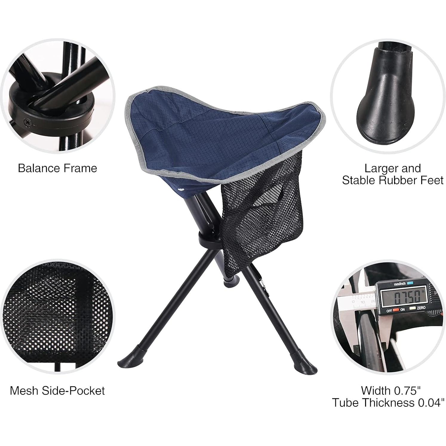 Taburetes de Camping Plegables REDCAMP 2 Paquetes Azul 100 kg