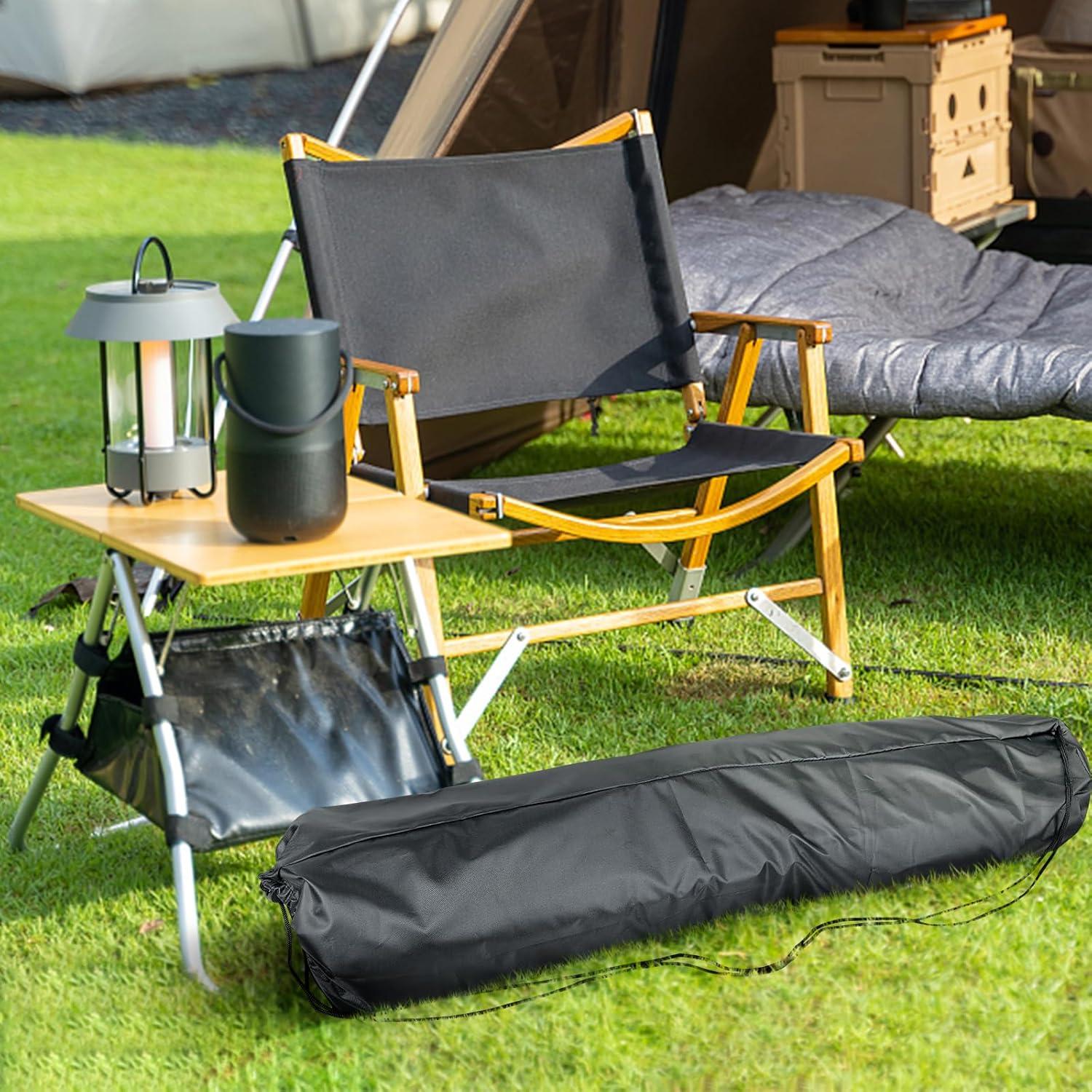 Camp Chair Replacement Bag, 35 x 7in Protective Carrying Chair Bag with Drawstring Strap for Foldable Chair, Folding Lawn Chair, GCI Rocker Chair, Tent Pole, Black (Black)