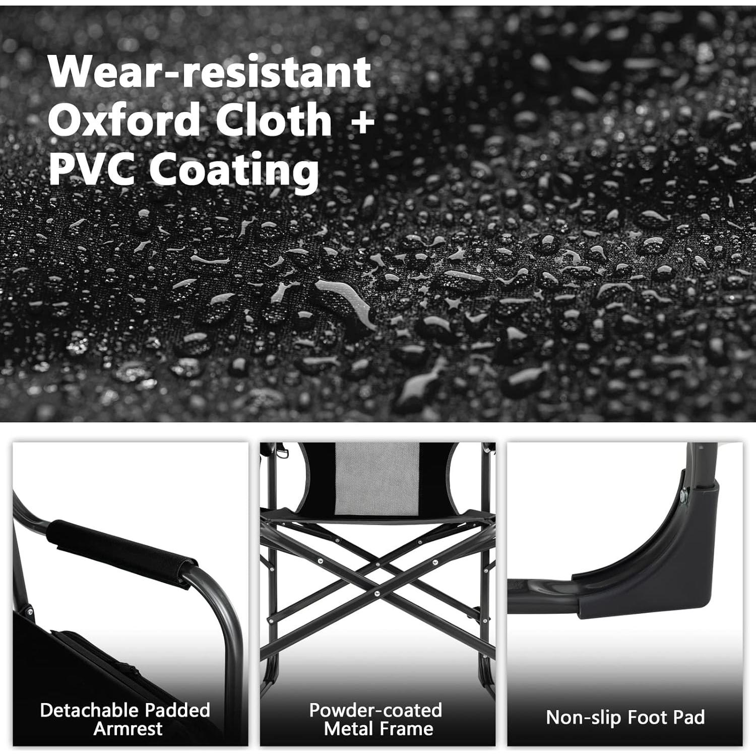 Silla de Camping Plegable COSTWAY con Mesa Lateral y Bolsa