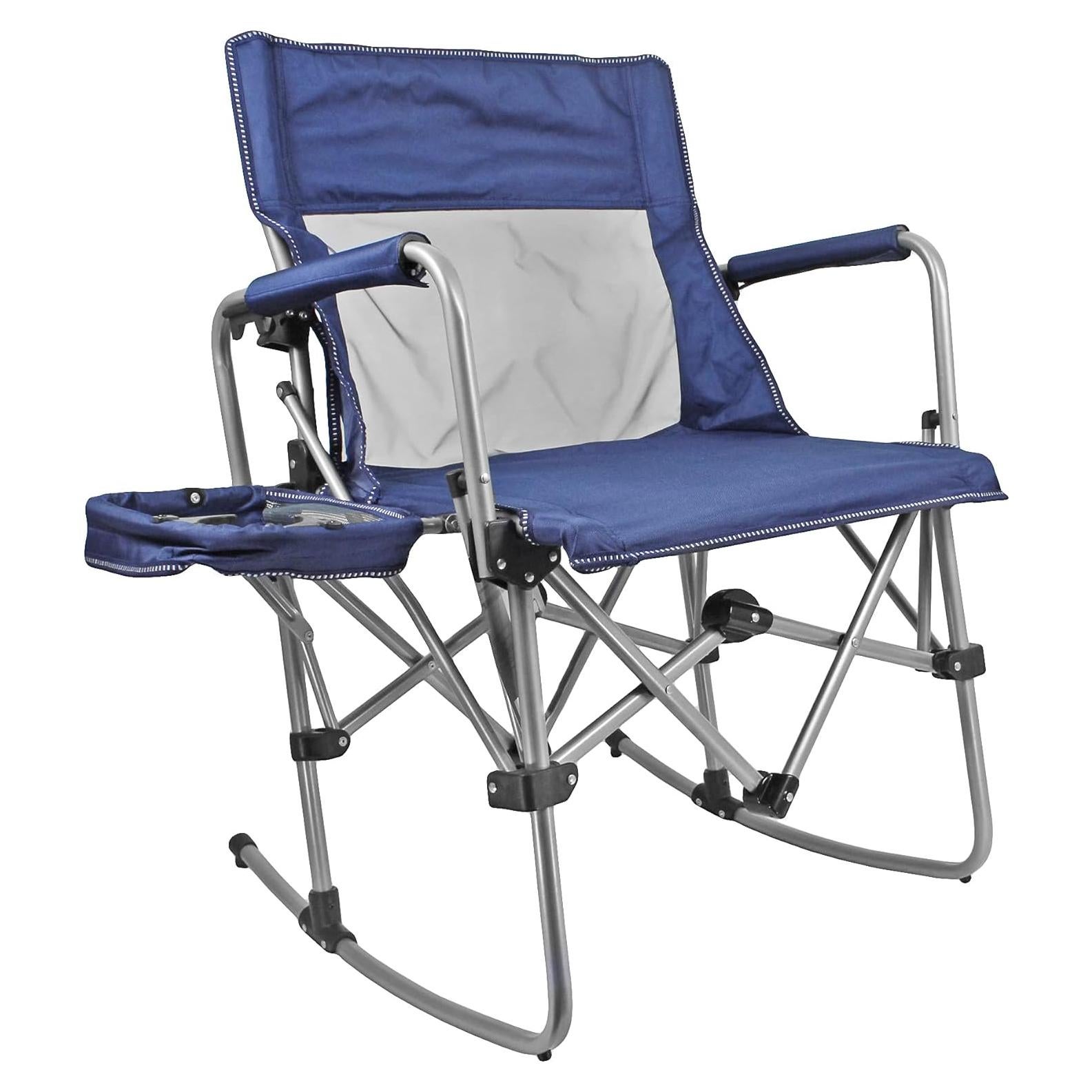 Silla Plegable Zenithen con Mesa Lateral para Exteriores Azul