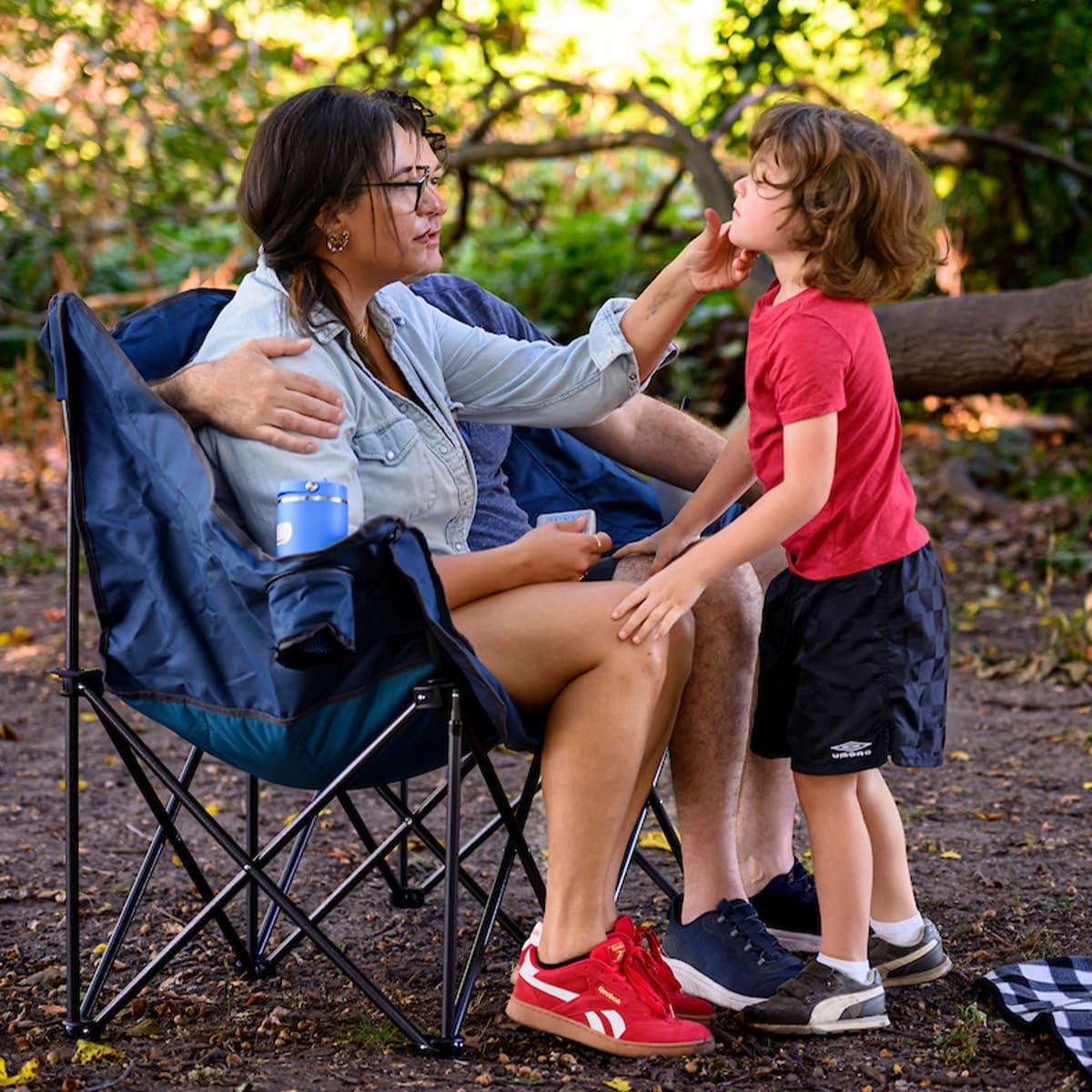 Sofá de Camping Plegable Black Sierra Loveseat Acolchado 227 kg