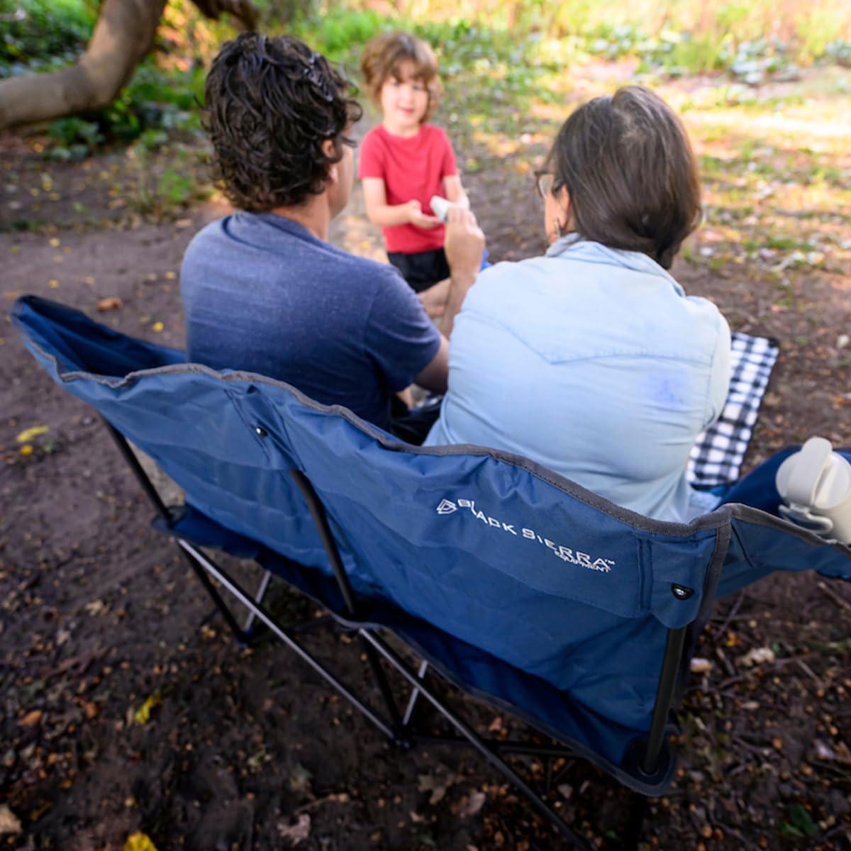 Sofá de Camping Plegable Black Sierra Loveseat Acolchado 227 kg