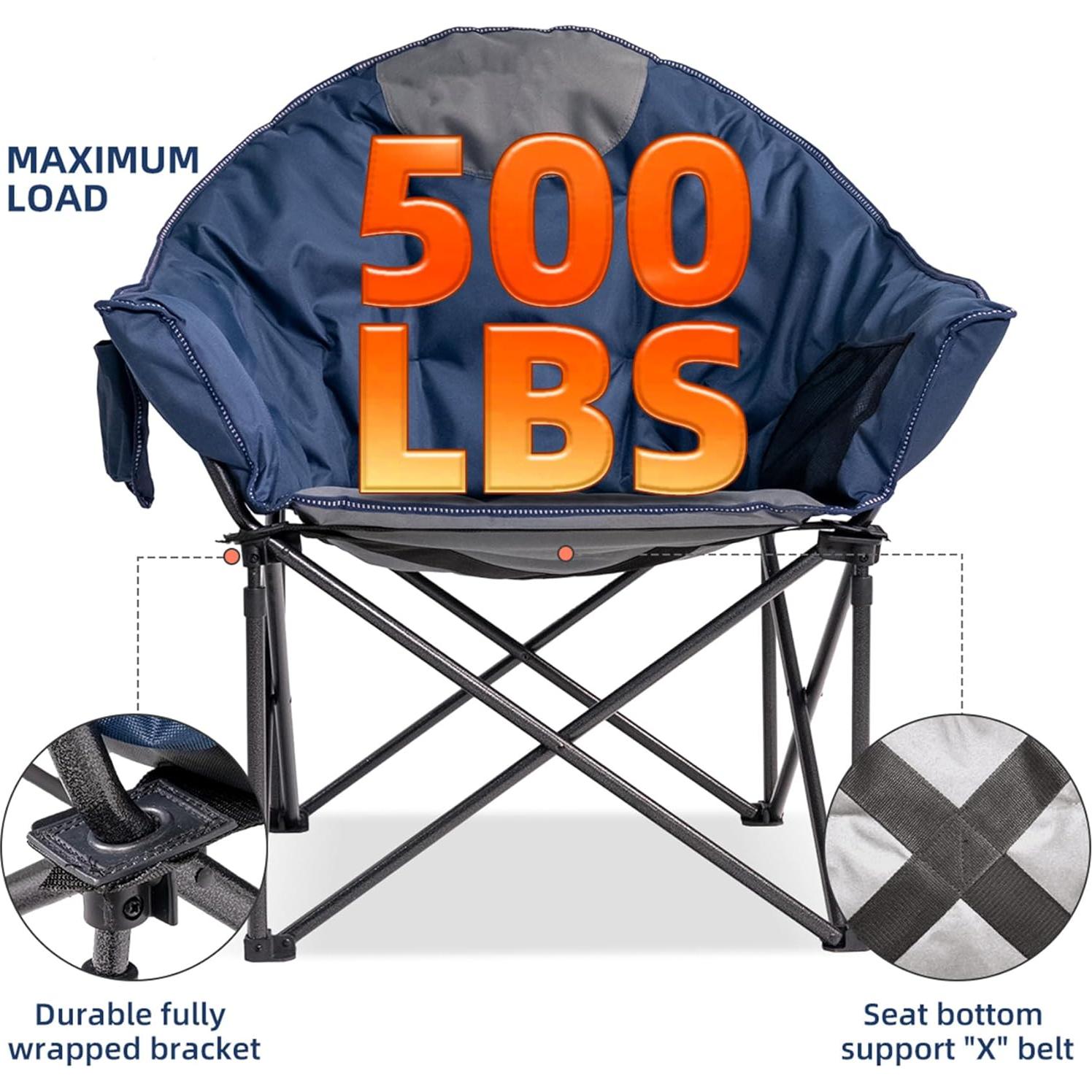 Silla de Camping Foristrail Platillo Lunar 500lbs Azul y Gris