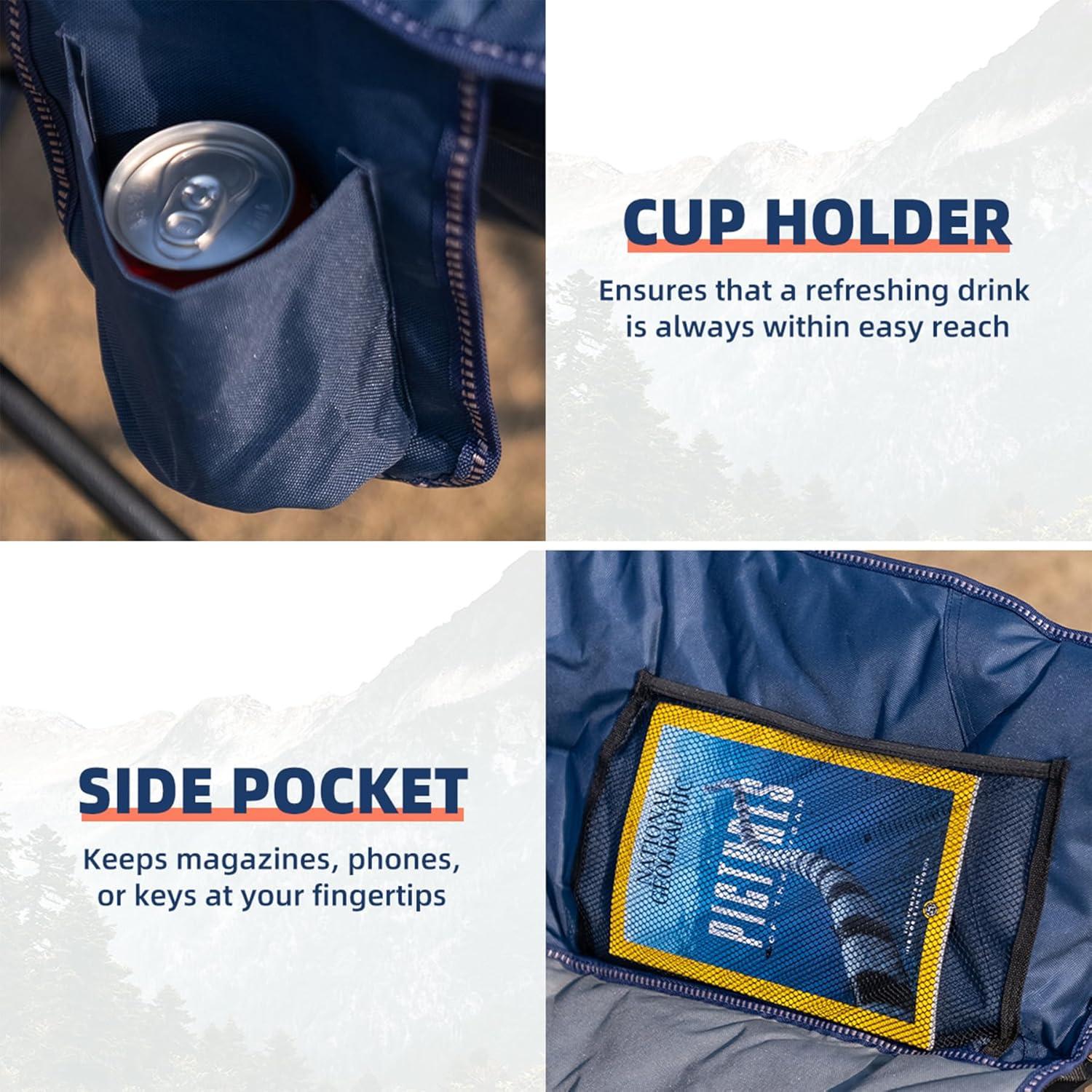 Silla de Camping Foristrail Platillo Lunar 500lbs Azul y Gris