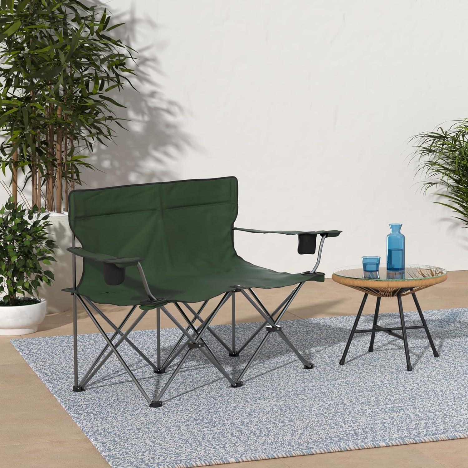 Sillón Doble Plegable Innovaciones Trademark Verde Militar 101.6 cm
