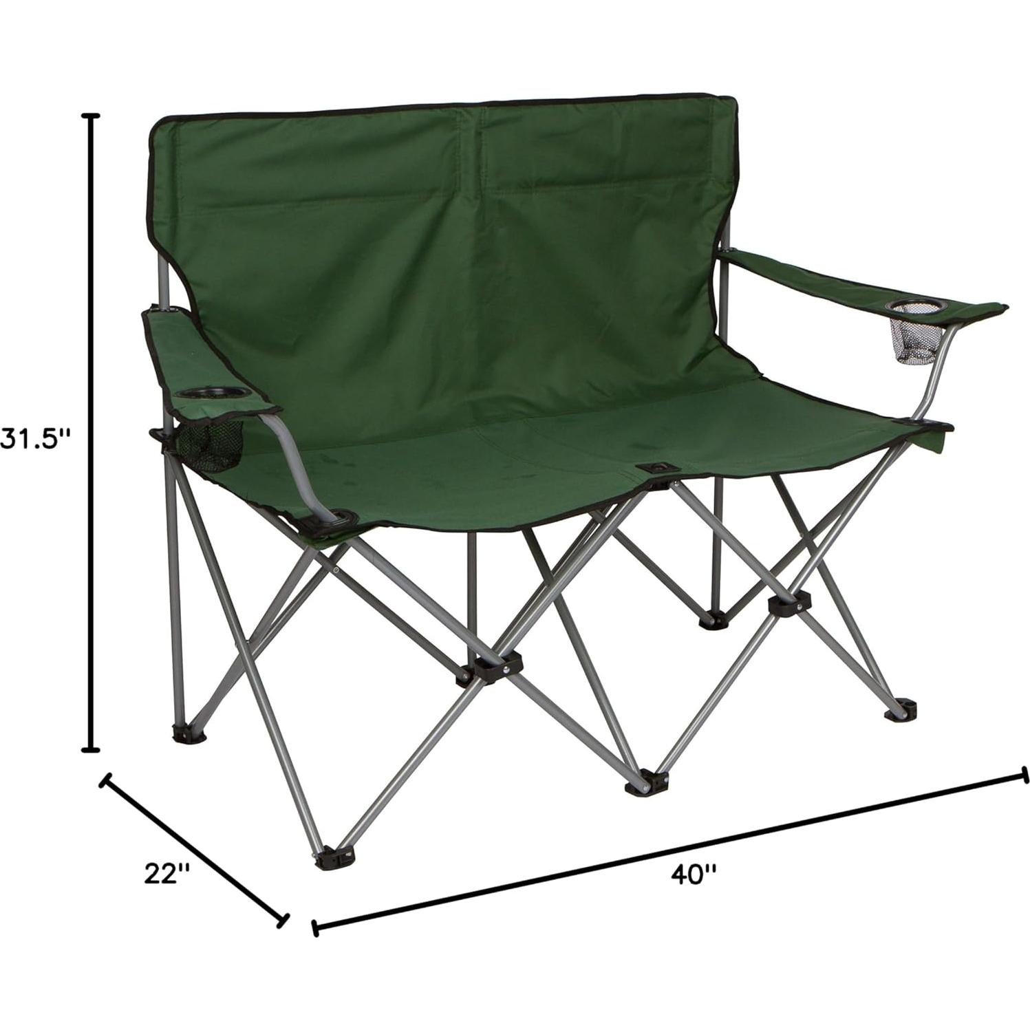 Sillón Doble Plegable Innovaciones Trademark Verde Militar 101.6 cm