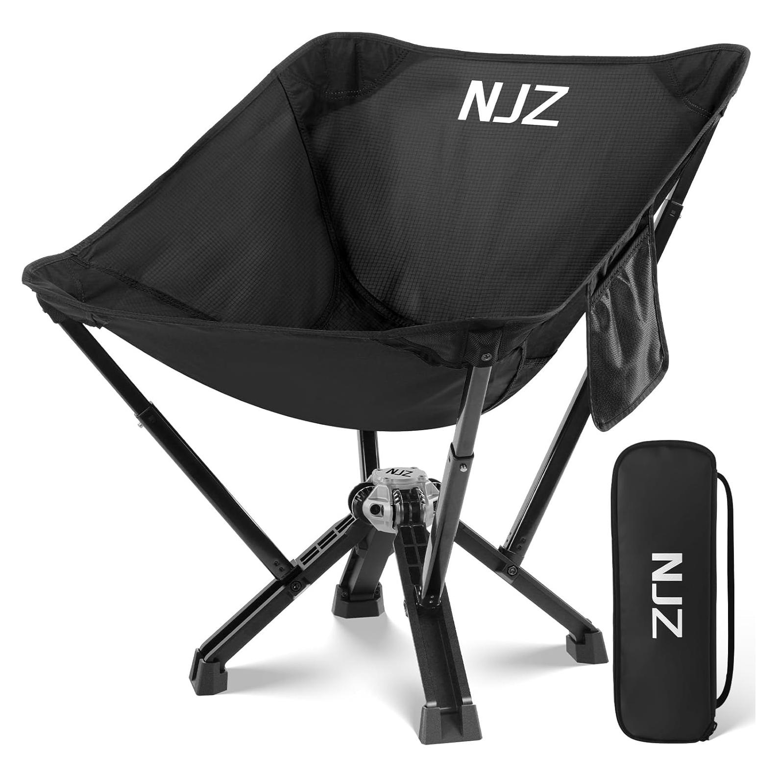 Silla de Camping Plegable NJZ Astyle Negra Soporta 204 kg