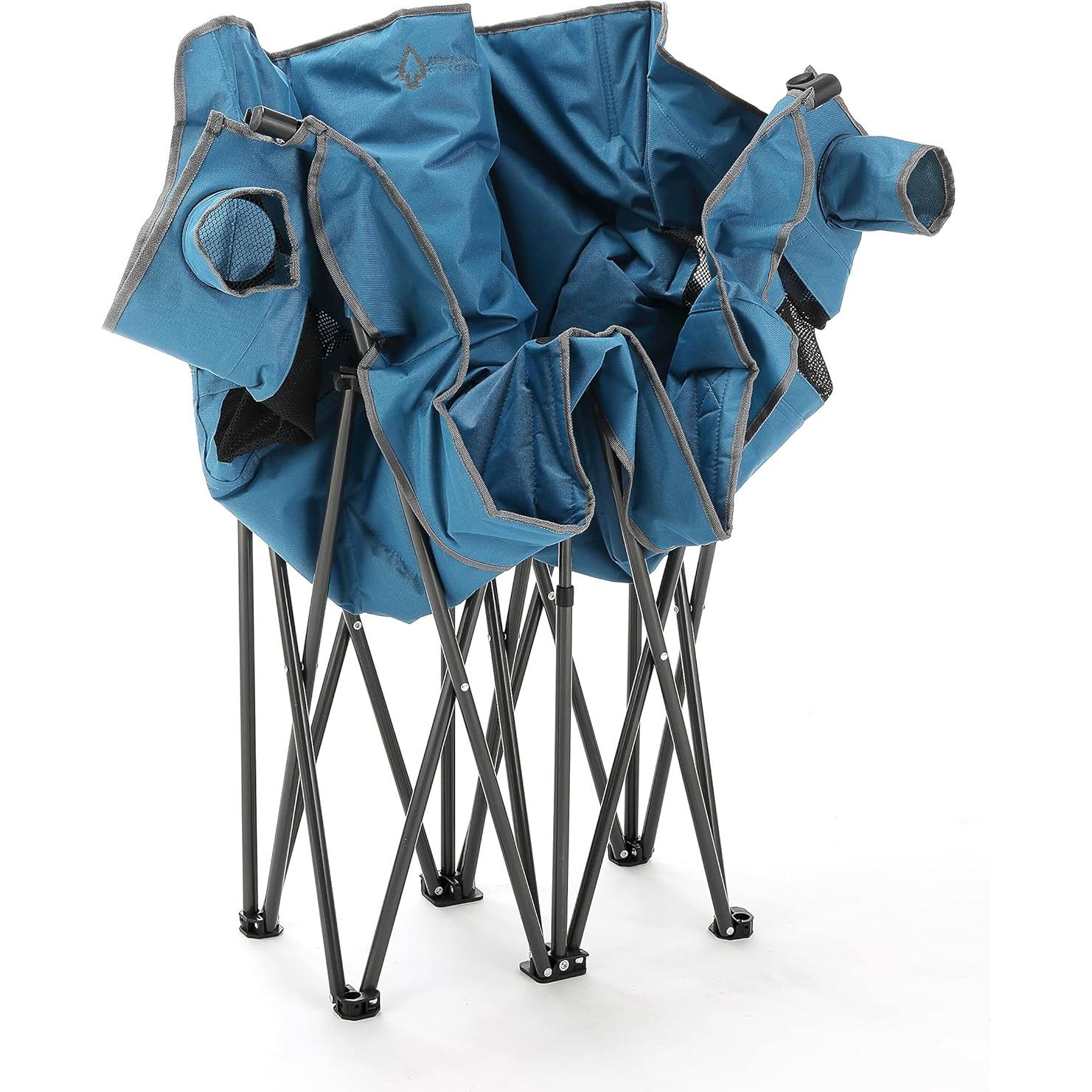 Silla de Camping Doble Arrowhead Outdoor Azul Plegable 650lbs