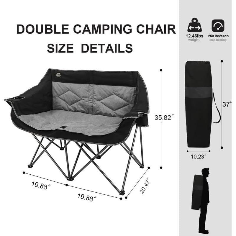Silla de Camping Doble Plegable LANMOUNTAIN Loveseat 227 kg