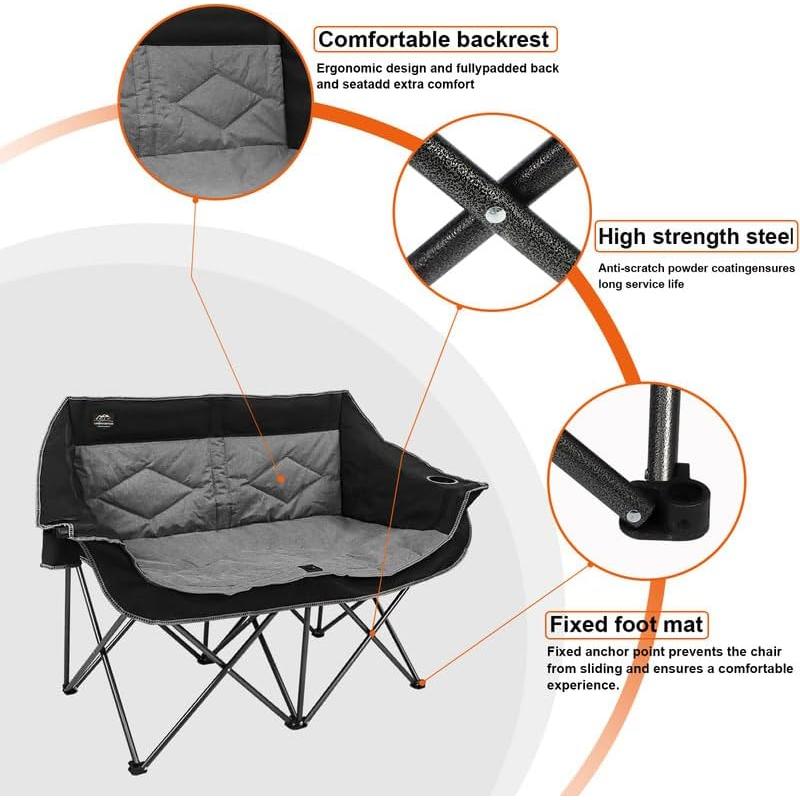 Silla de Camping Doble Plegable LANMOUNTAIN Loveseat 227 kg