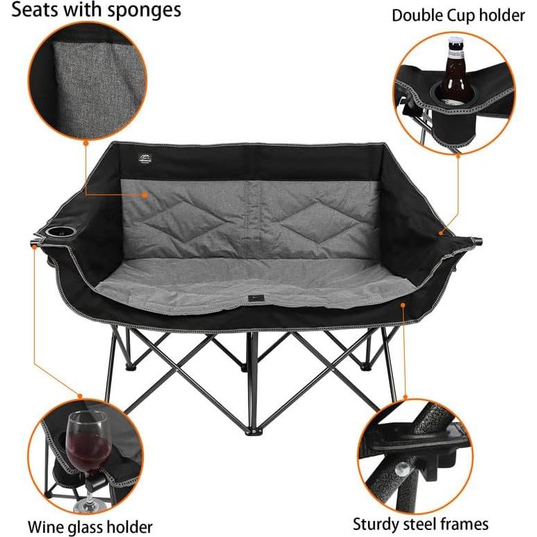 Silla de Camping Doble Plegable LANMOUNTAIN Loveseat 227 kg