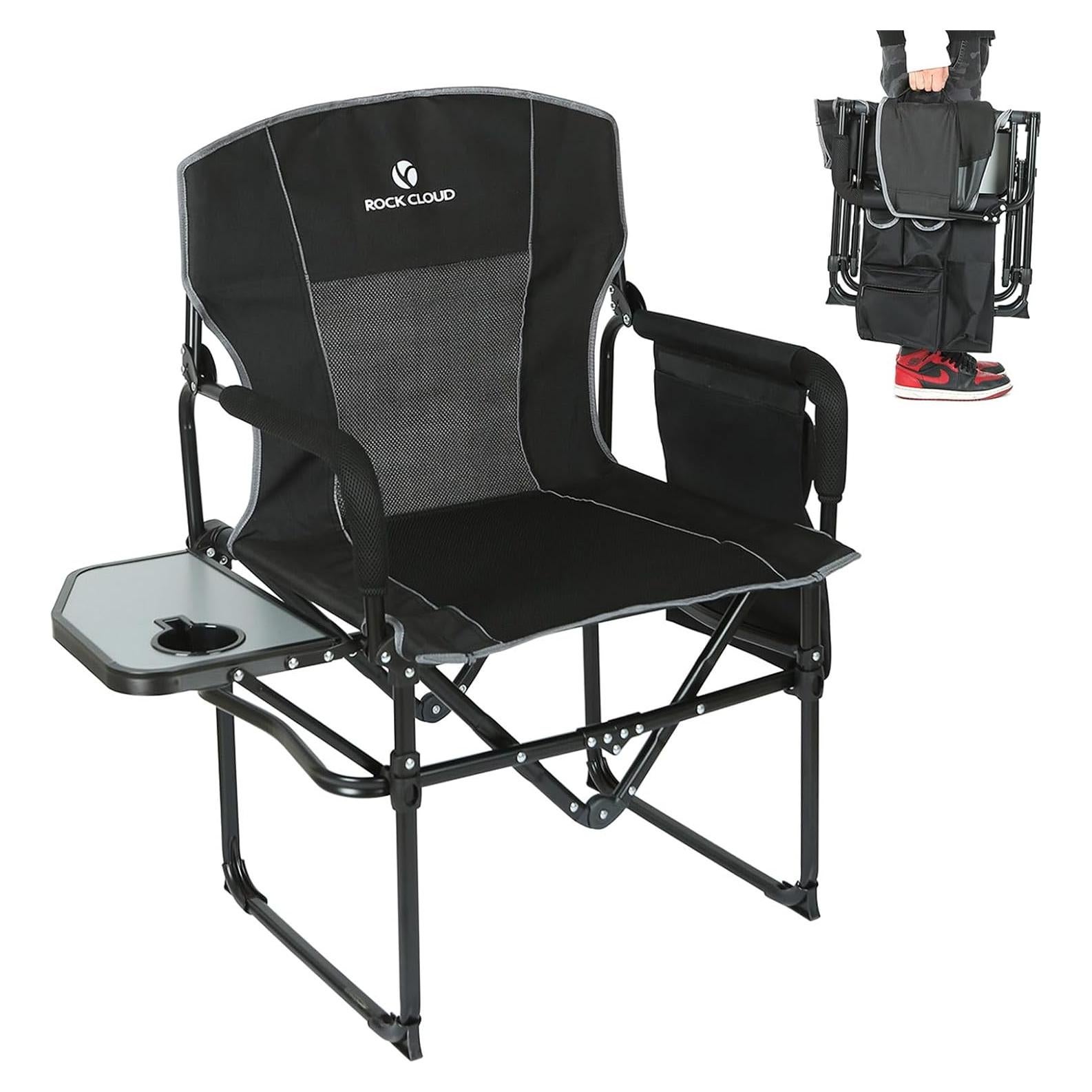 Silla de Camping Plegable Rock Cloud Oxford con Mesa Lateral