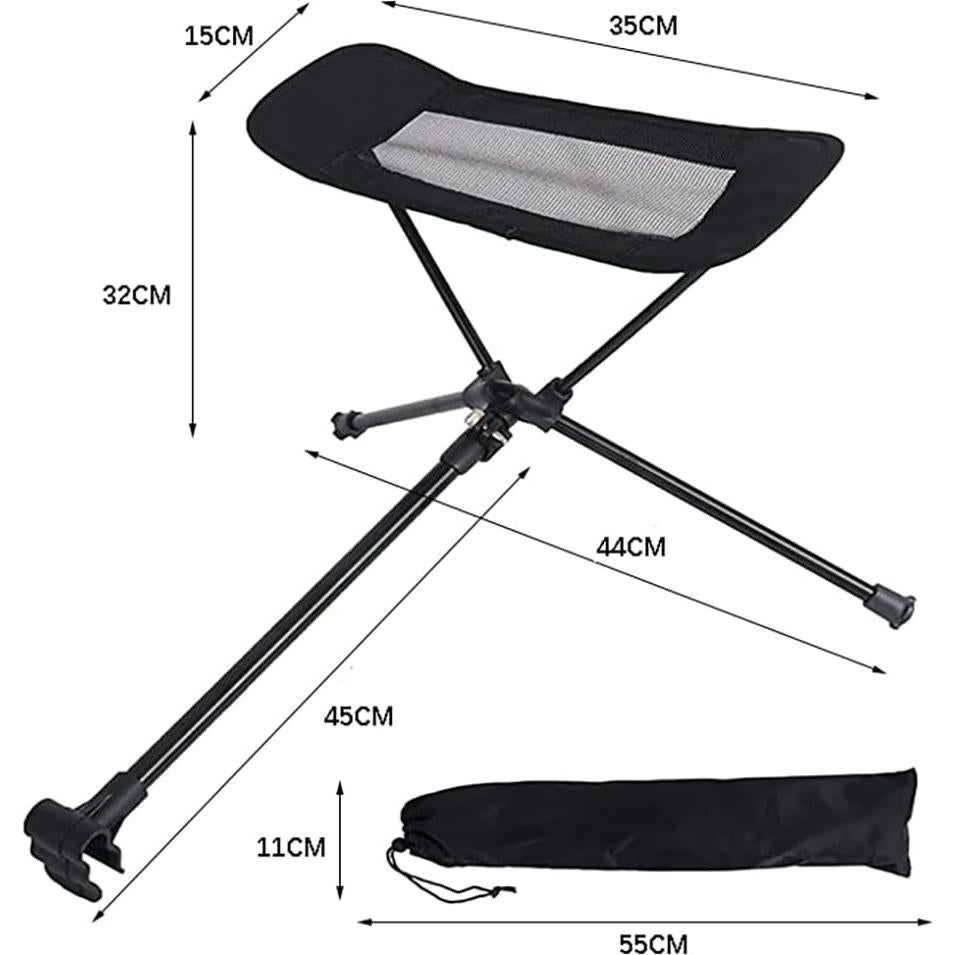 Reposa pies ajustable YWHWLX para silla de camping - Negro