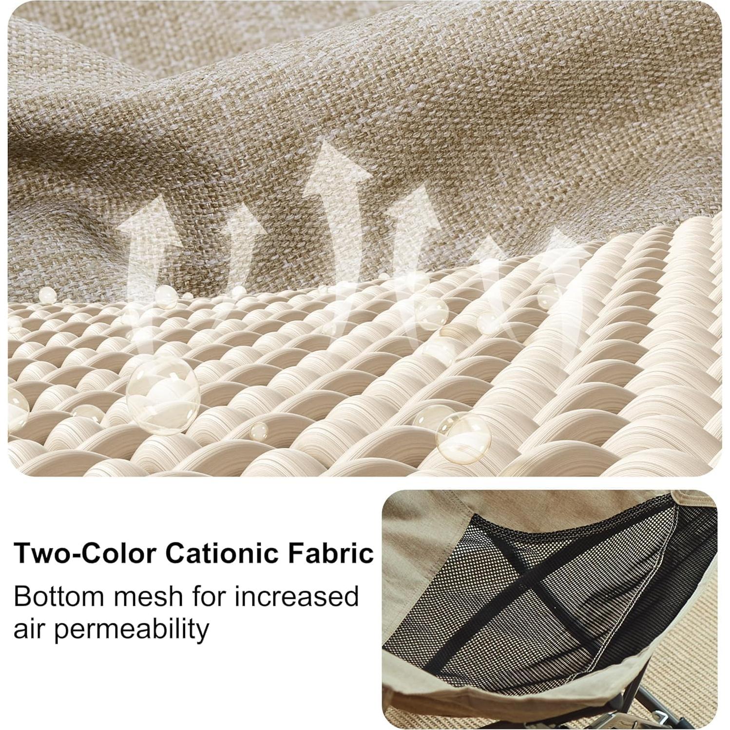 Naturehike Camping Chair Ultralight Portable, Folding Camping Backpacking Chair with Carry Bag, Compact High Back Fishing Chair for Outdoor, Camp, Beach, Hiking, Fishing, Backpack, Travel - Khaki