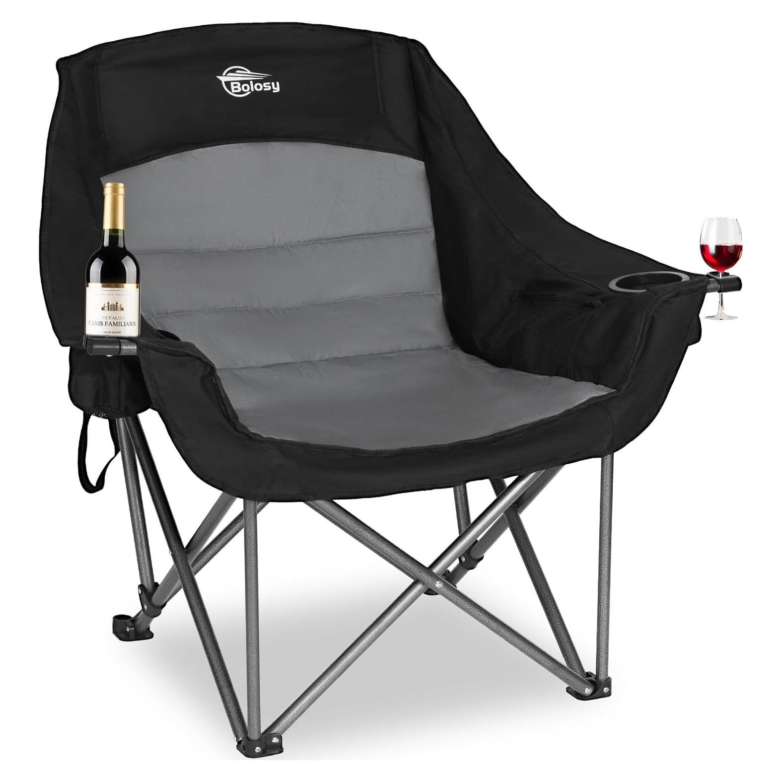 Silla de Camping Plegable Bolosy XL Soporte 226.8 kg Acolchada