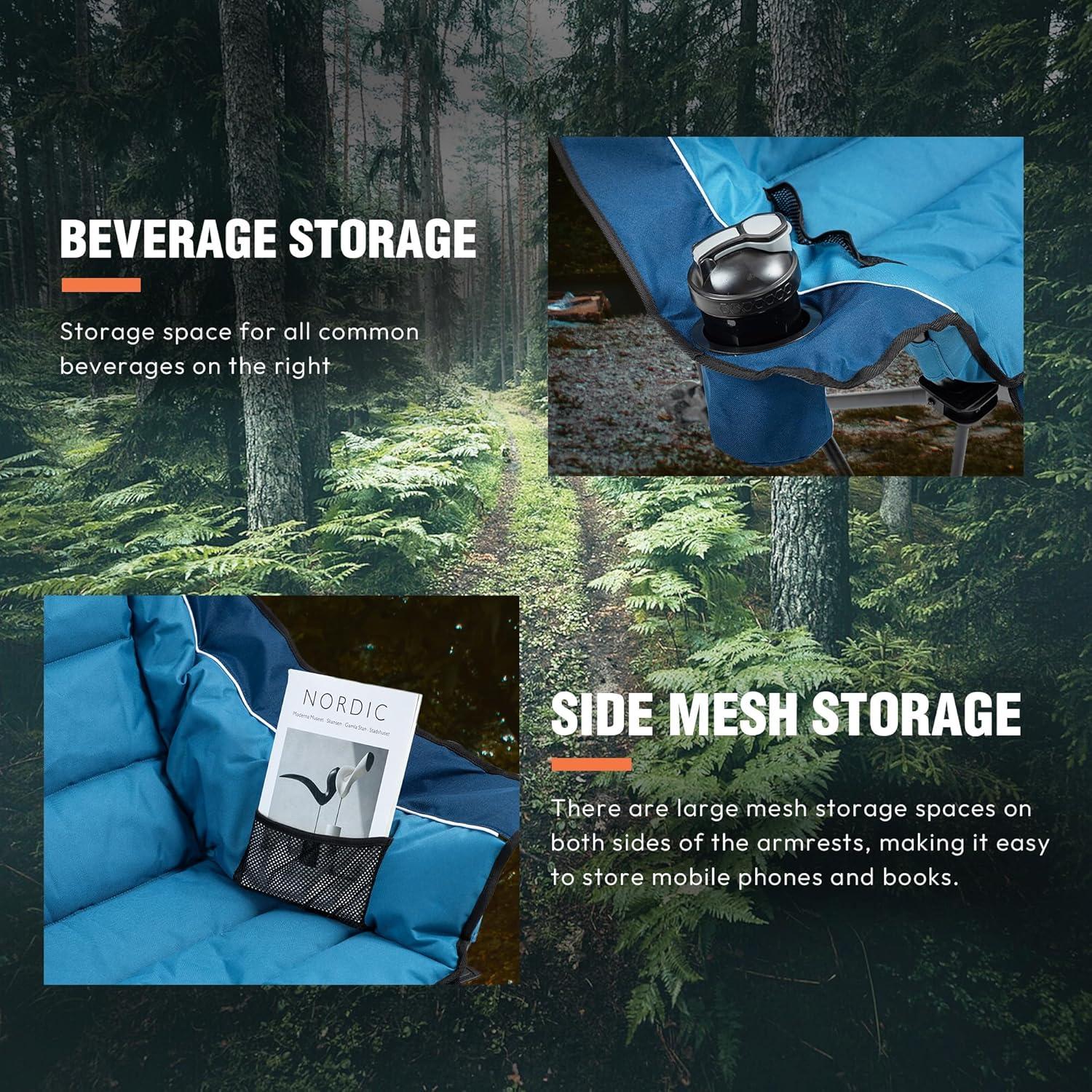 Silla de Camping Plegable Dowinx Extra Grande Azul 181 kg