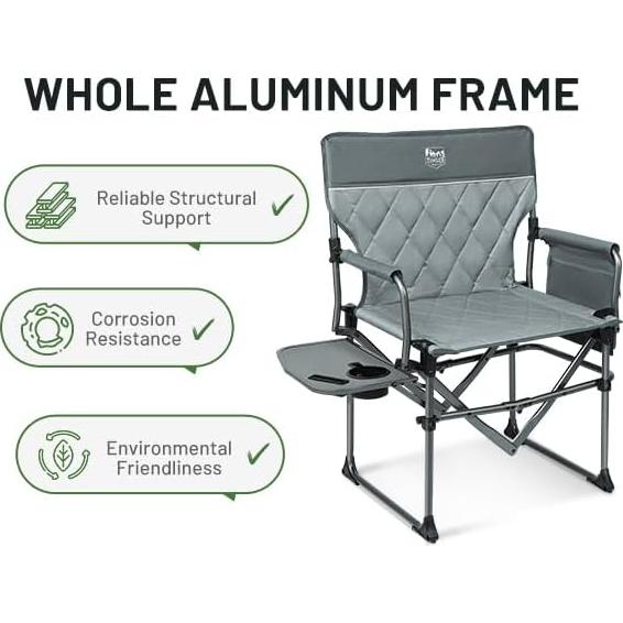 Silla de Camping Plegable Timber Ridge con Mesa Lateral 181 kg