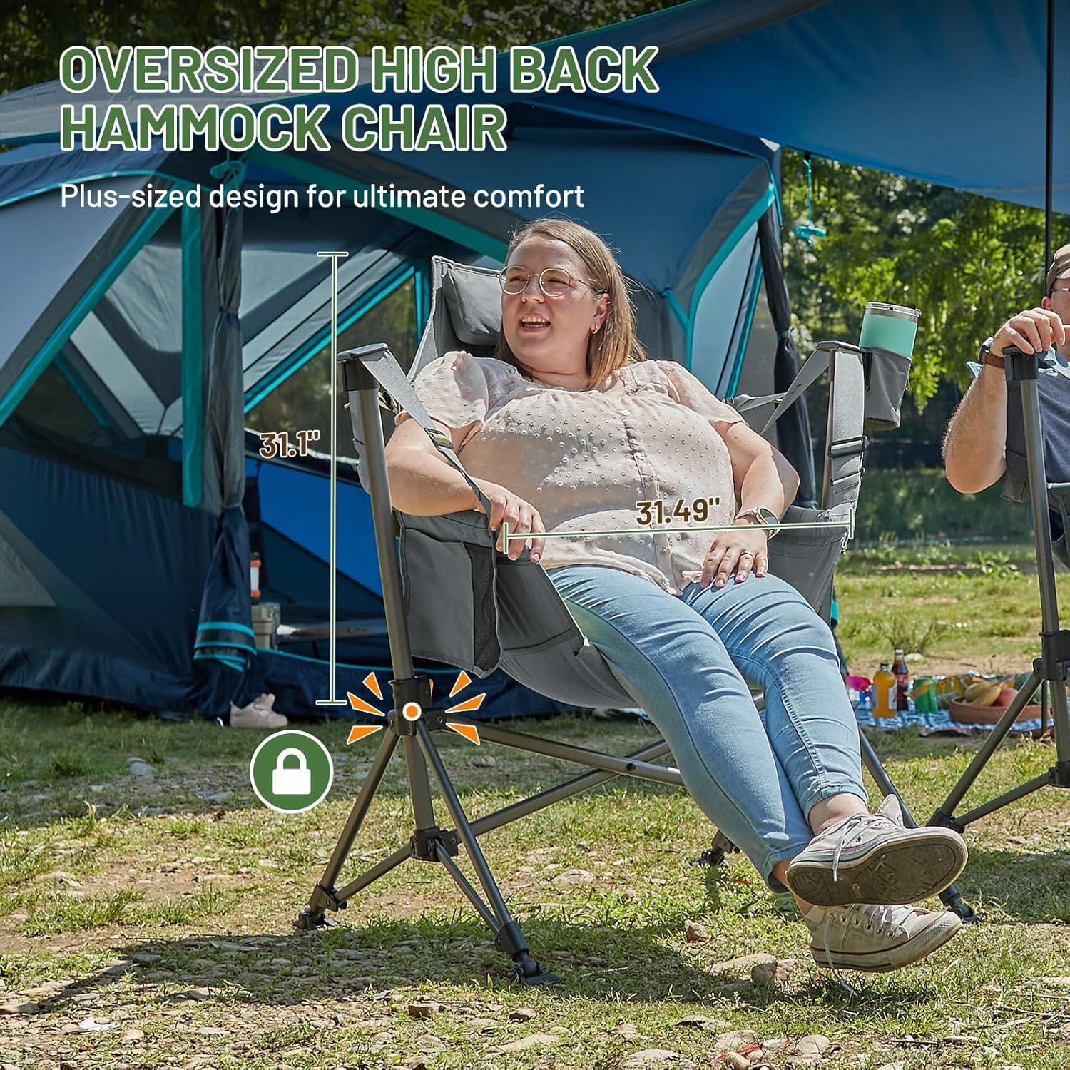 Silla de Camping Timber Ridge Plegable con Respaldo Ajustable