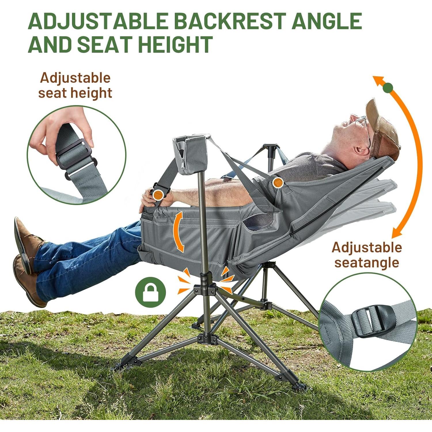 Silla de Camping Timber Ridge Plegable con Respaldo Ajustable