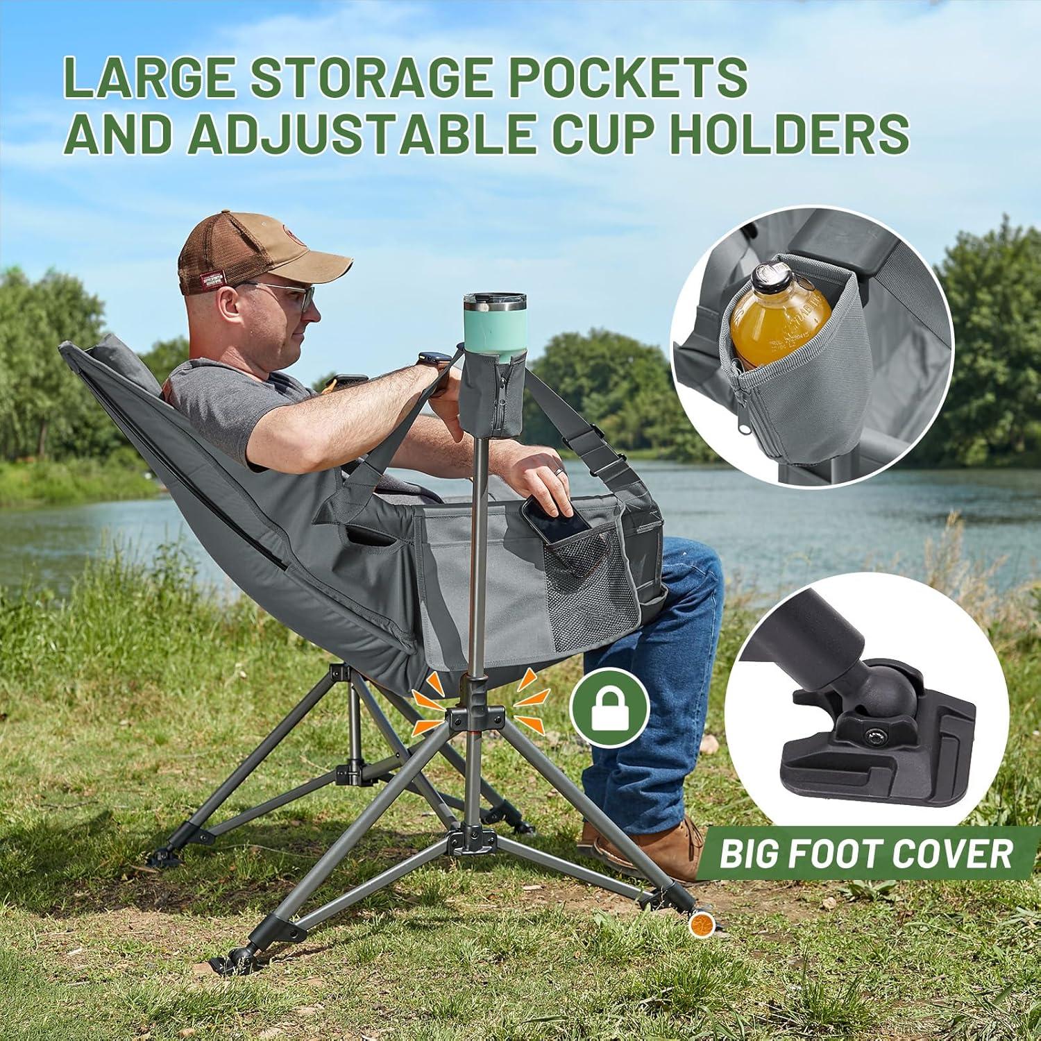 Silla de Camping Timber Ridge Plegable con Respaldo Ajustable