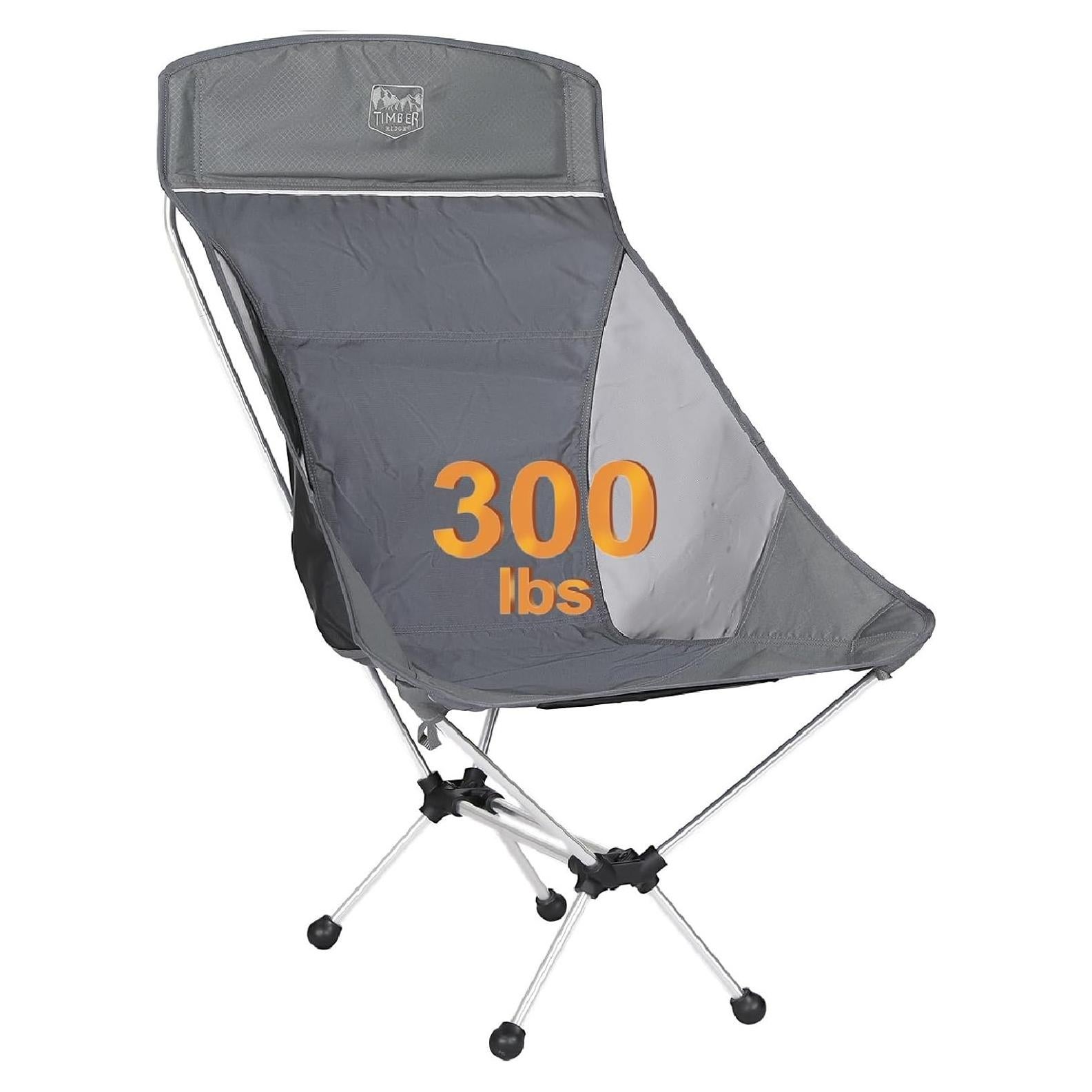 Silla Plegable Ligera Timber Ridge Respaldo Alto 136 kg