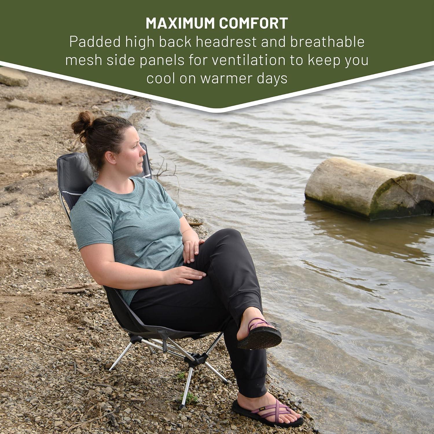 Silla Plegable Ligera Timber Ridge Respaldo Alto 136 kg