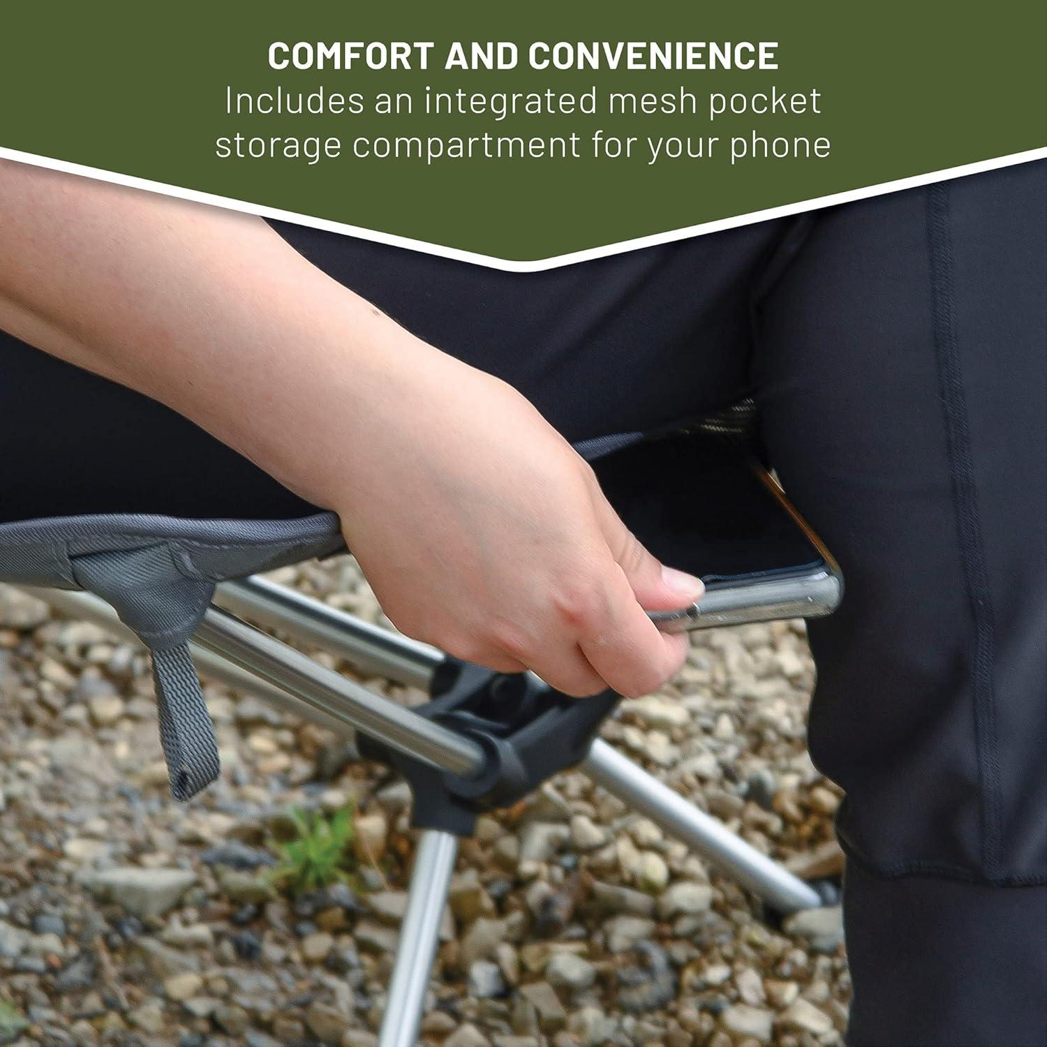 Silla Plegable Ligera Timber Ridge Respaldo Alto 136 kg