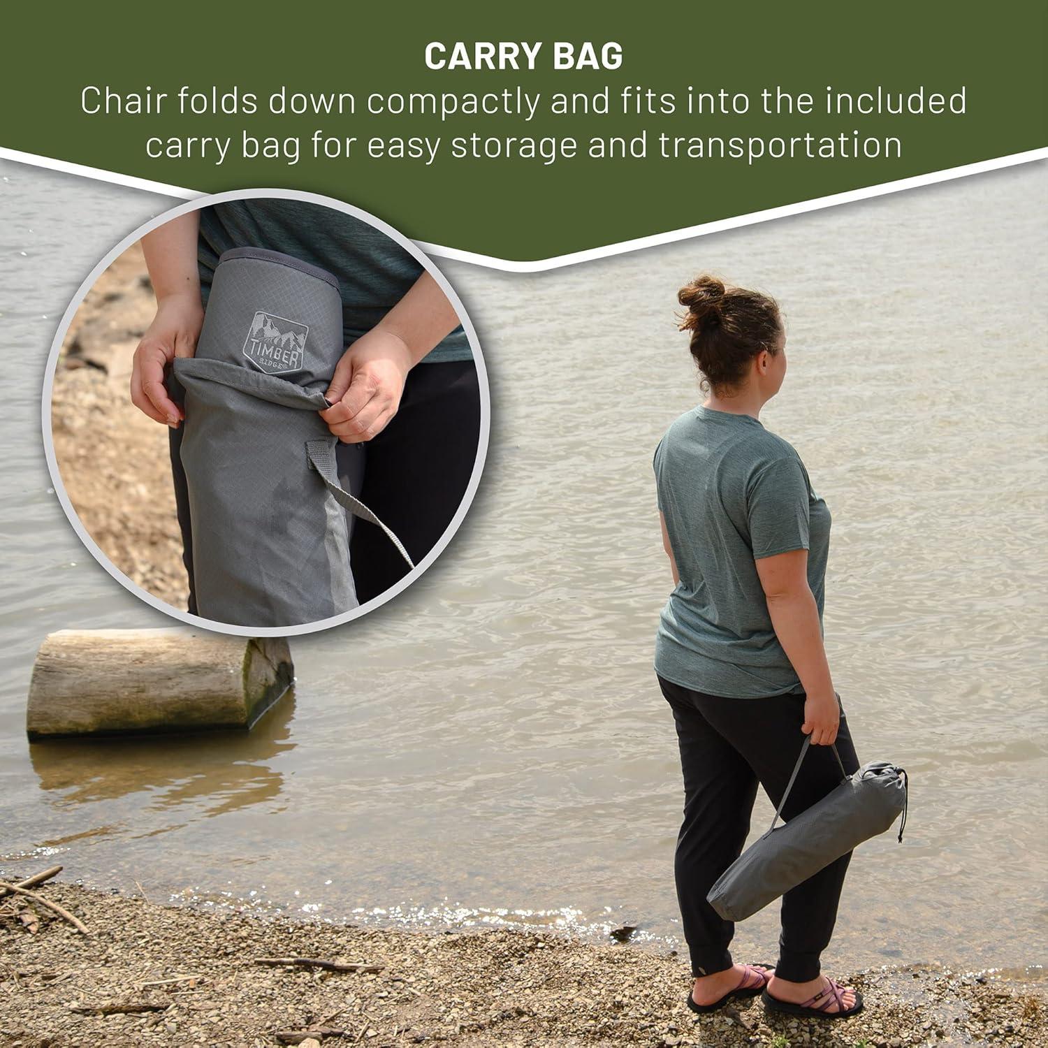 Silla Plegable Ligera Timber Ridge Respaldo Alto 136 kg