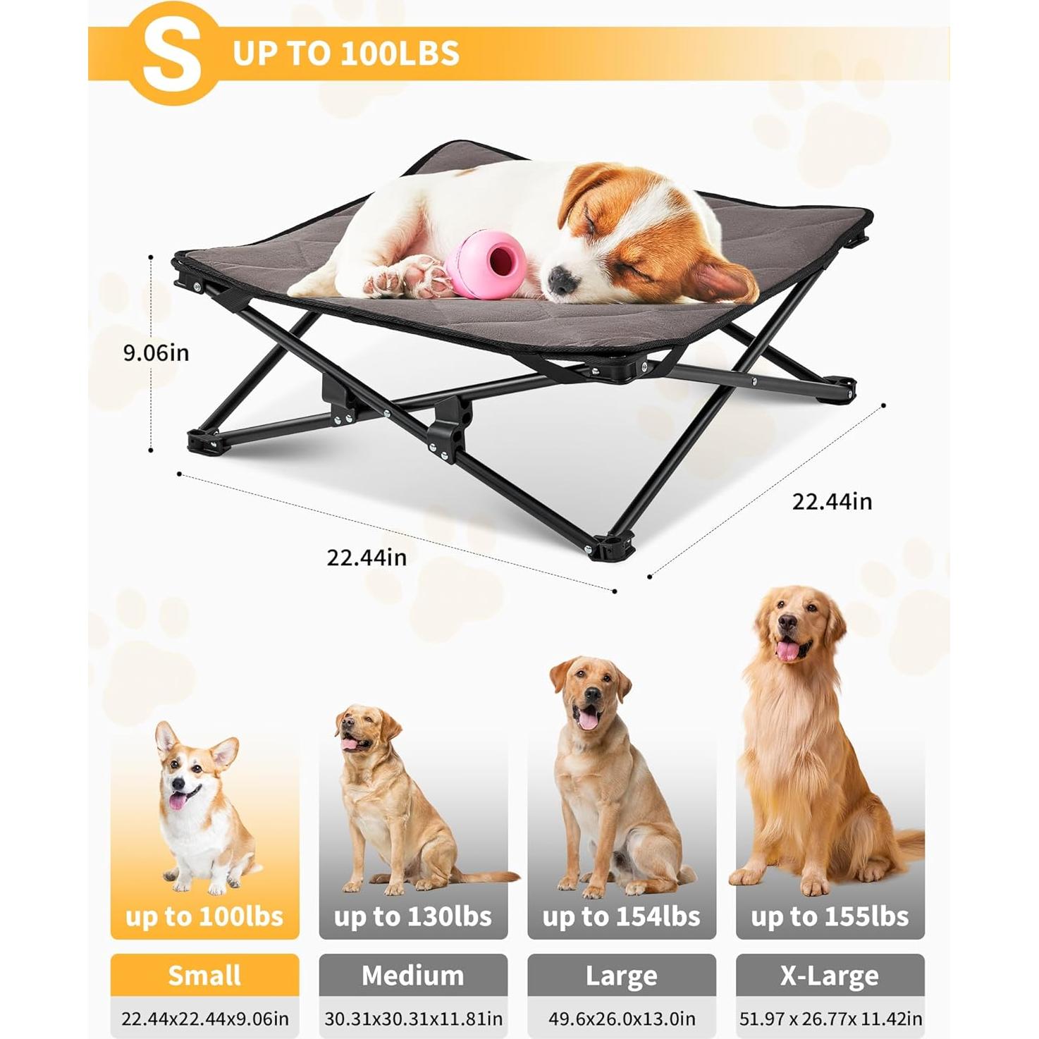 Cama Elevada para Perros Pequeños KingCamp S 56.9x56.9cm