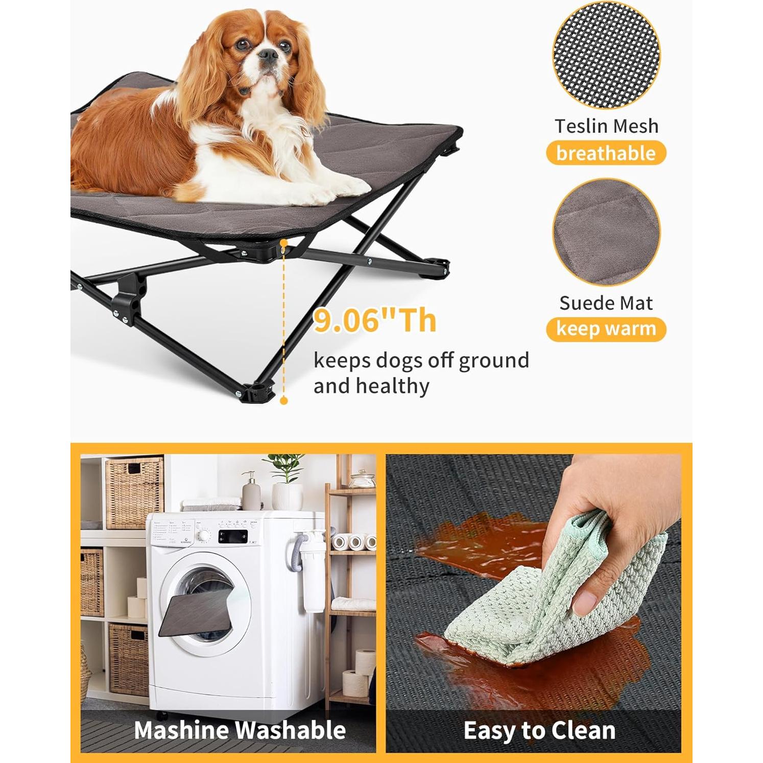 Cama Elevada para Perros Pequeños KingCamp S 56.9x56.9cm