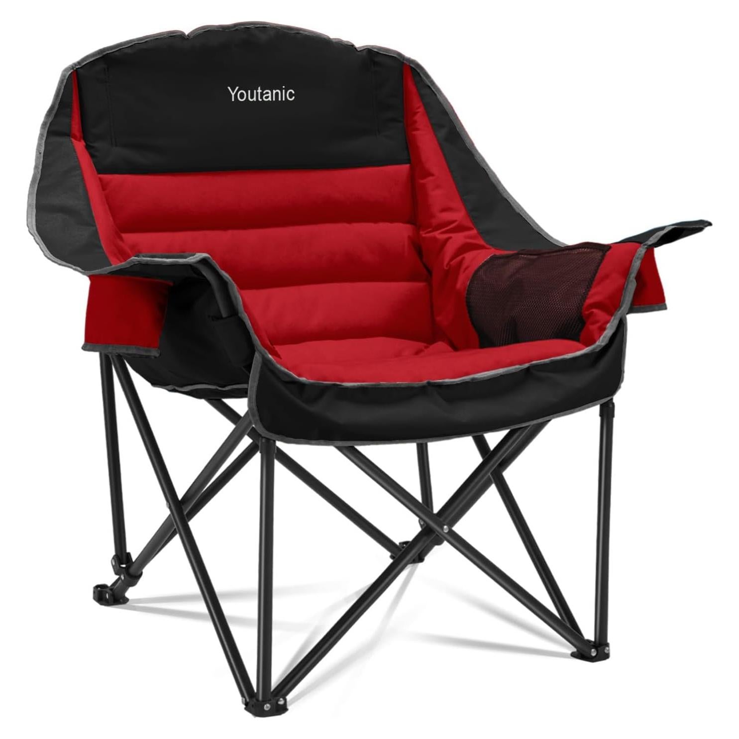 Silla de Camping Plegable Youtanic 181kg Rojo Negro