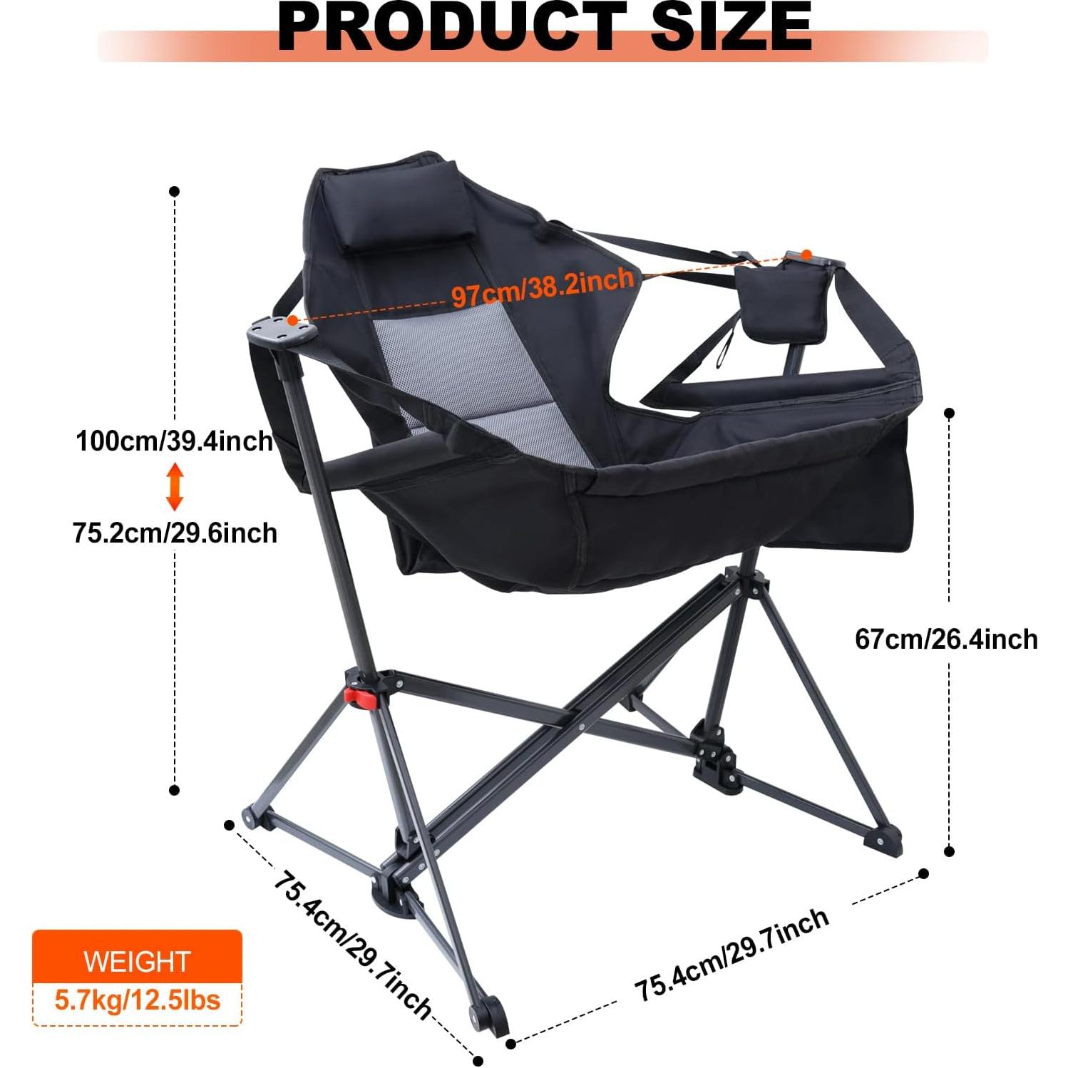 Silla Hamaca Portátil WORKOOT Plegable para Camping y Picnic