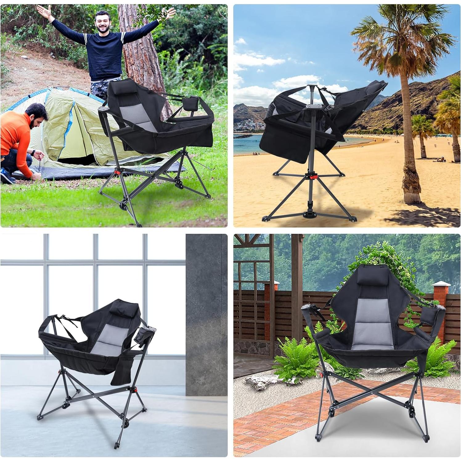 Silla Hamaca Portátil WORKOOT Plegable para Camping y Picnic