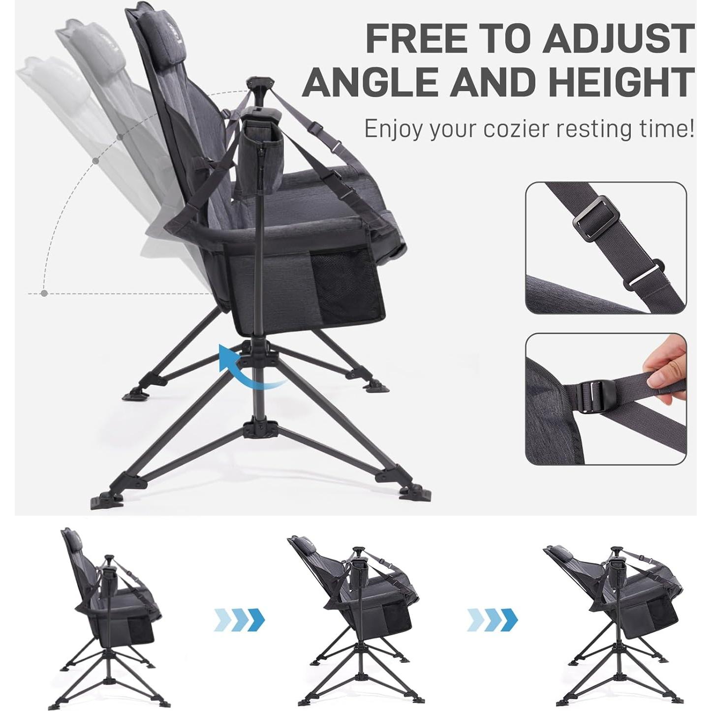 Silla de Camping Balancín EVER ADVANCED Gris Plegable 181kg