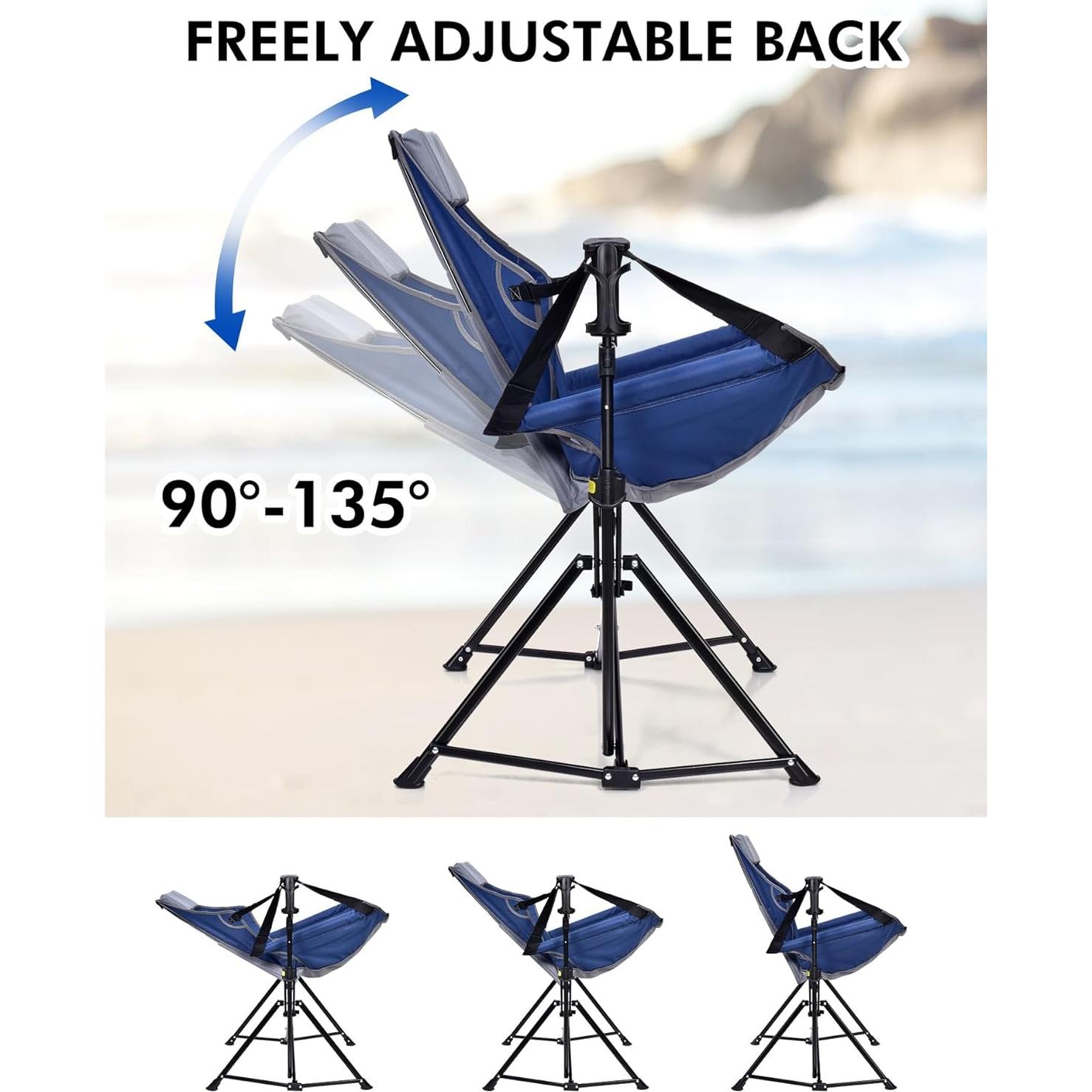 Silla de Camping Hamaca Docusvect Ajustable 204 kg Gris