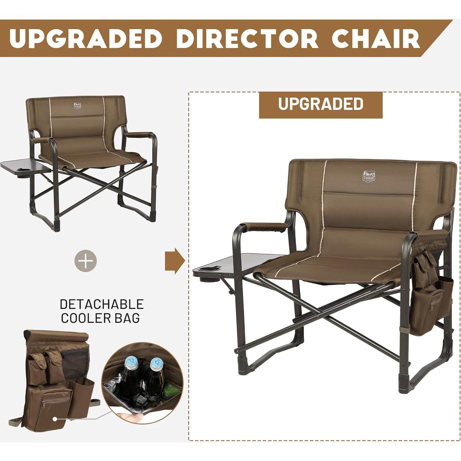 Silla de Camping Plegable Timber Ridge XXL 272 kg Marrón