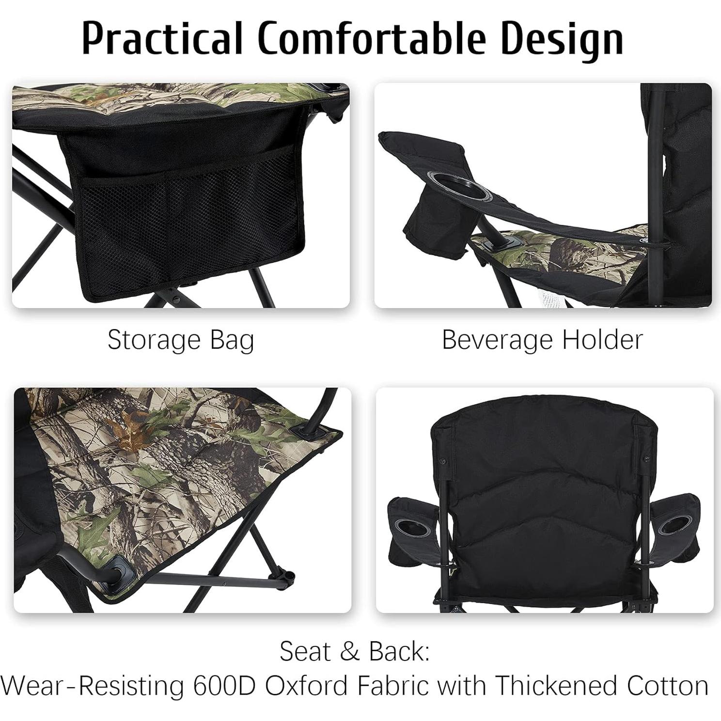 Silla de Camping Plegable MaiuFun Camo Soporta 181 kg