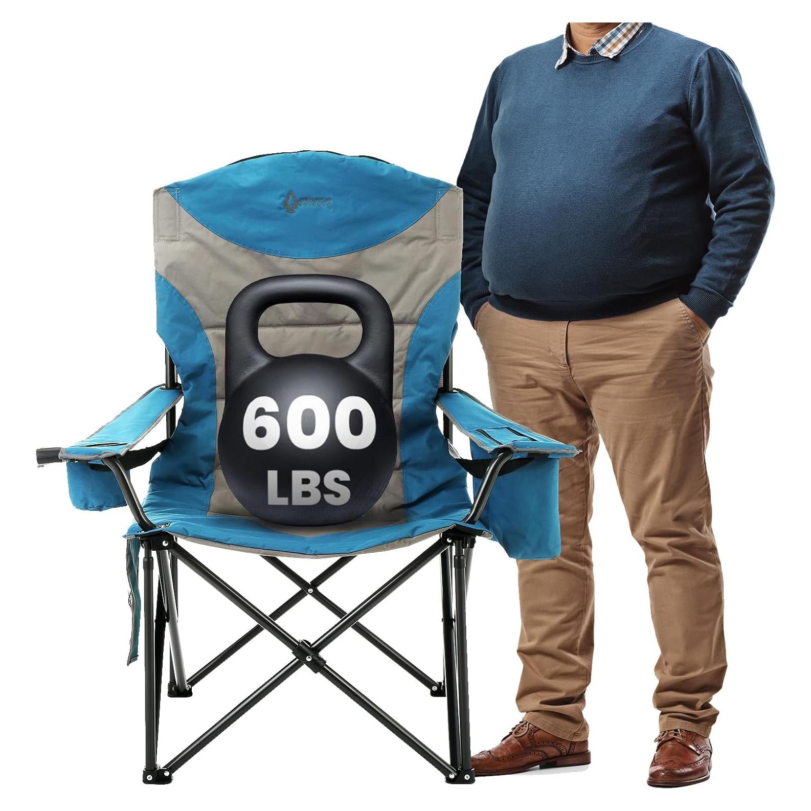 Silla de Camping Plegable Doble Extra Grande Arrowhead Azul