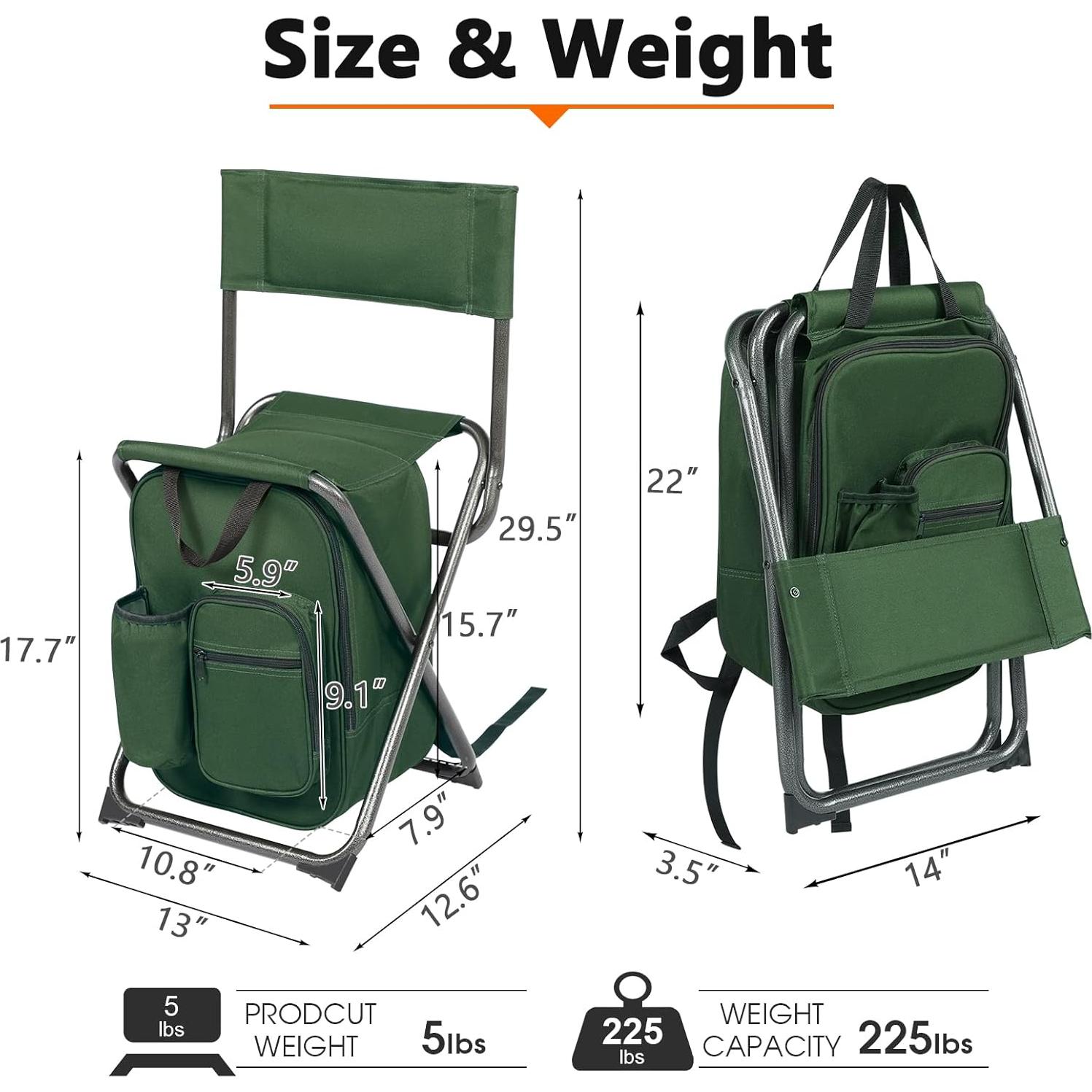 Mochila Enfriadora Silla de Camping Portal Charles Verde 102 kg