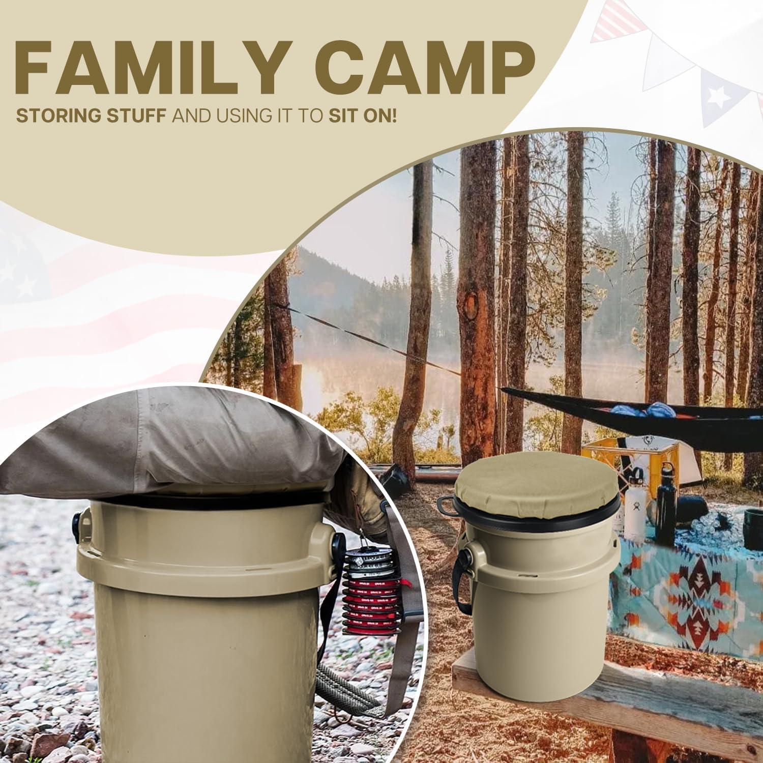 YETI 5 Gallon Bucket Seat - 360-Degree Swivel Lid, Cushion for Fishing, Hunting, Camping