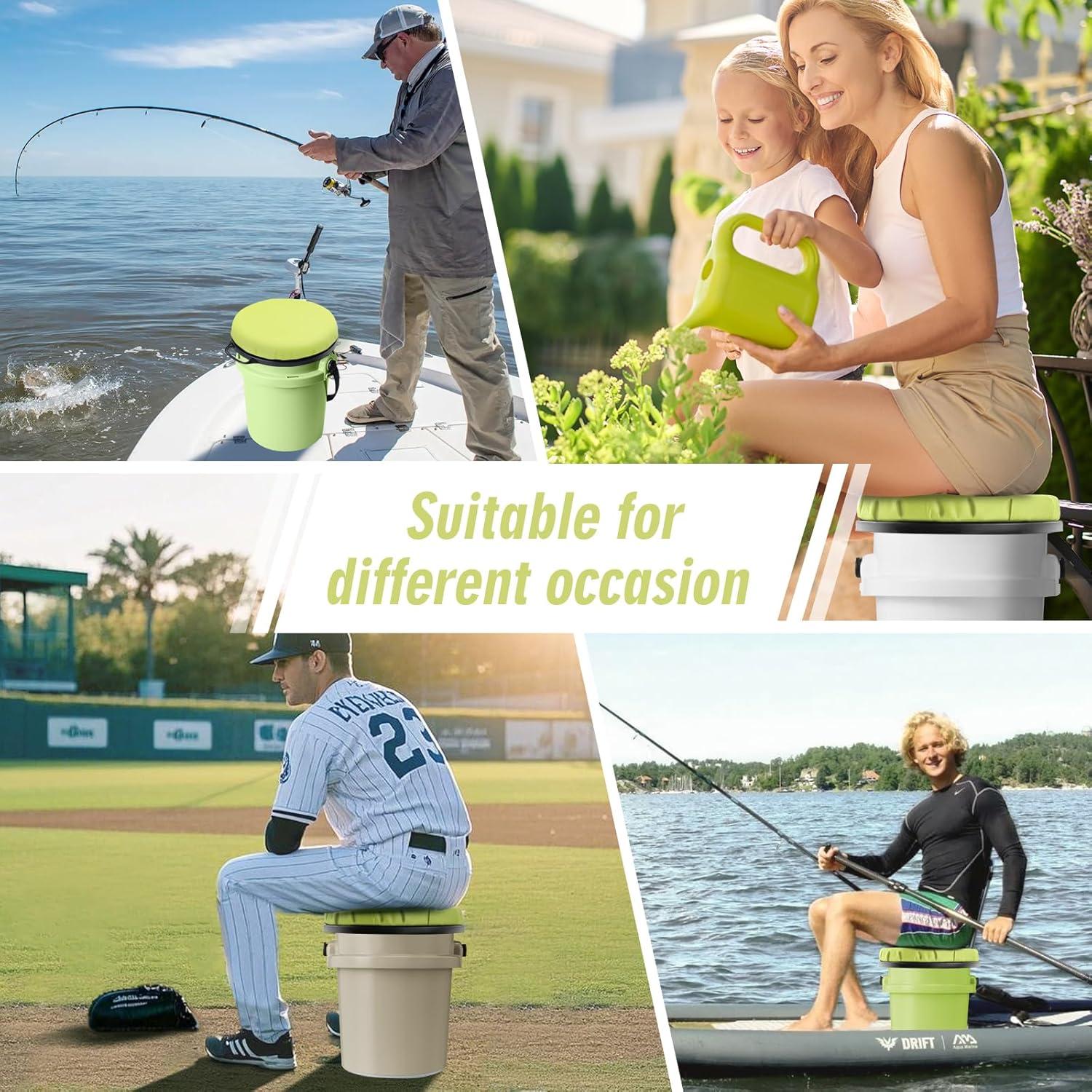 Asiento de Cubo Yeti Ironraw 5 Galones Acolchado Verde Lima