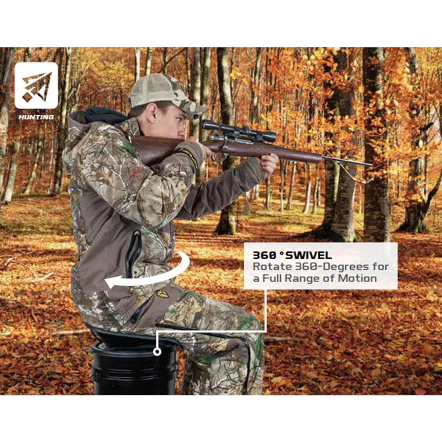 Asiento Superior de Cubo Hawk Ergo 360 Grados - Silla Ligera para Camping